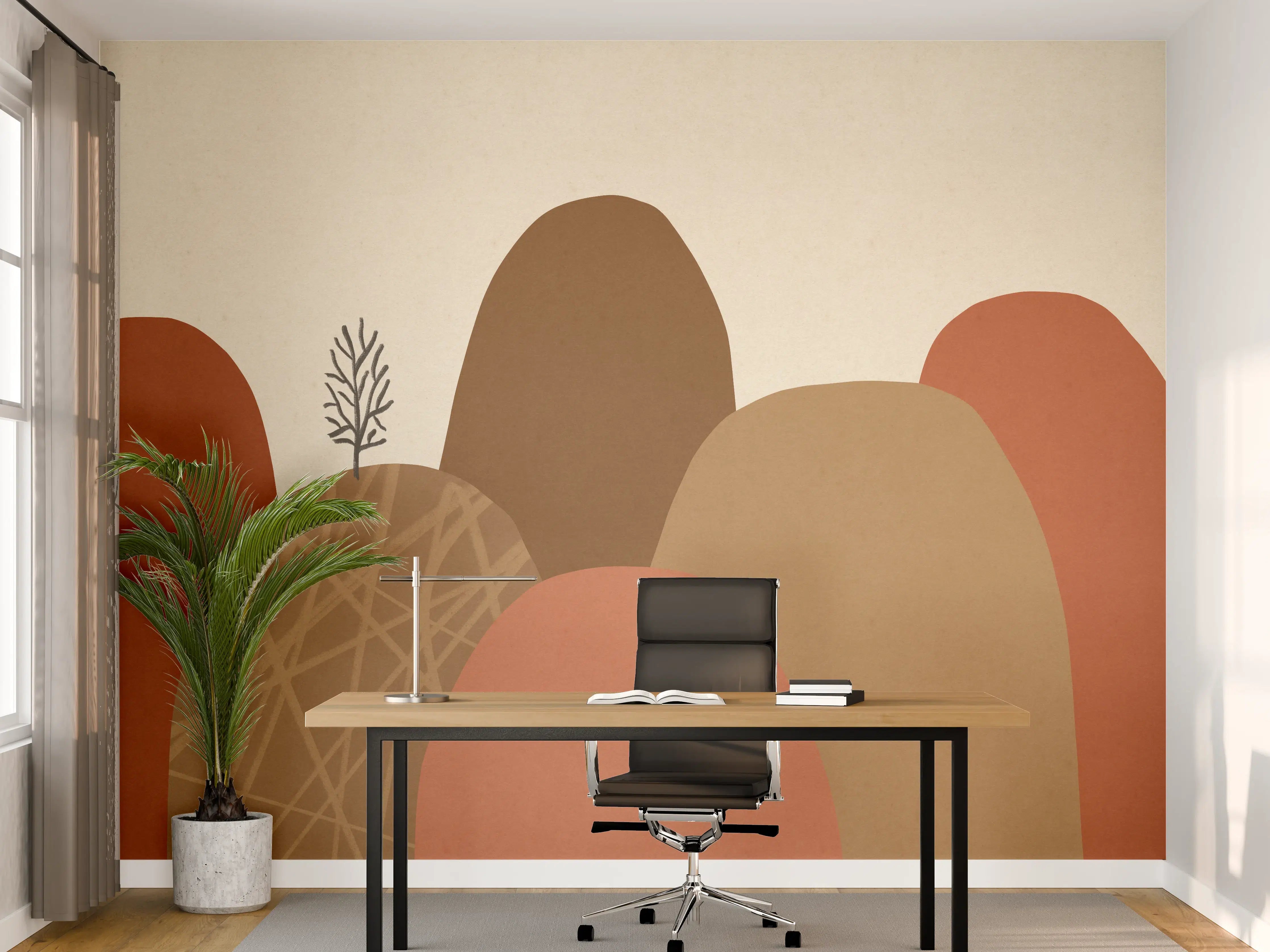 Büro Wandgestaltung - Abstrakte Herbstberglandschaft