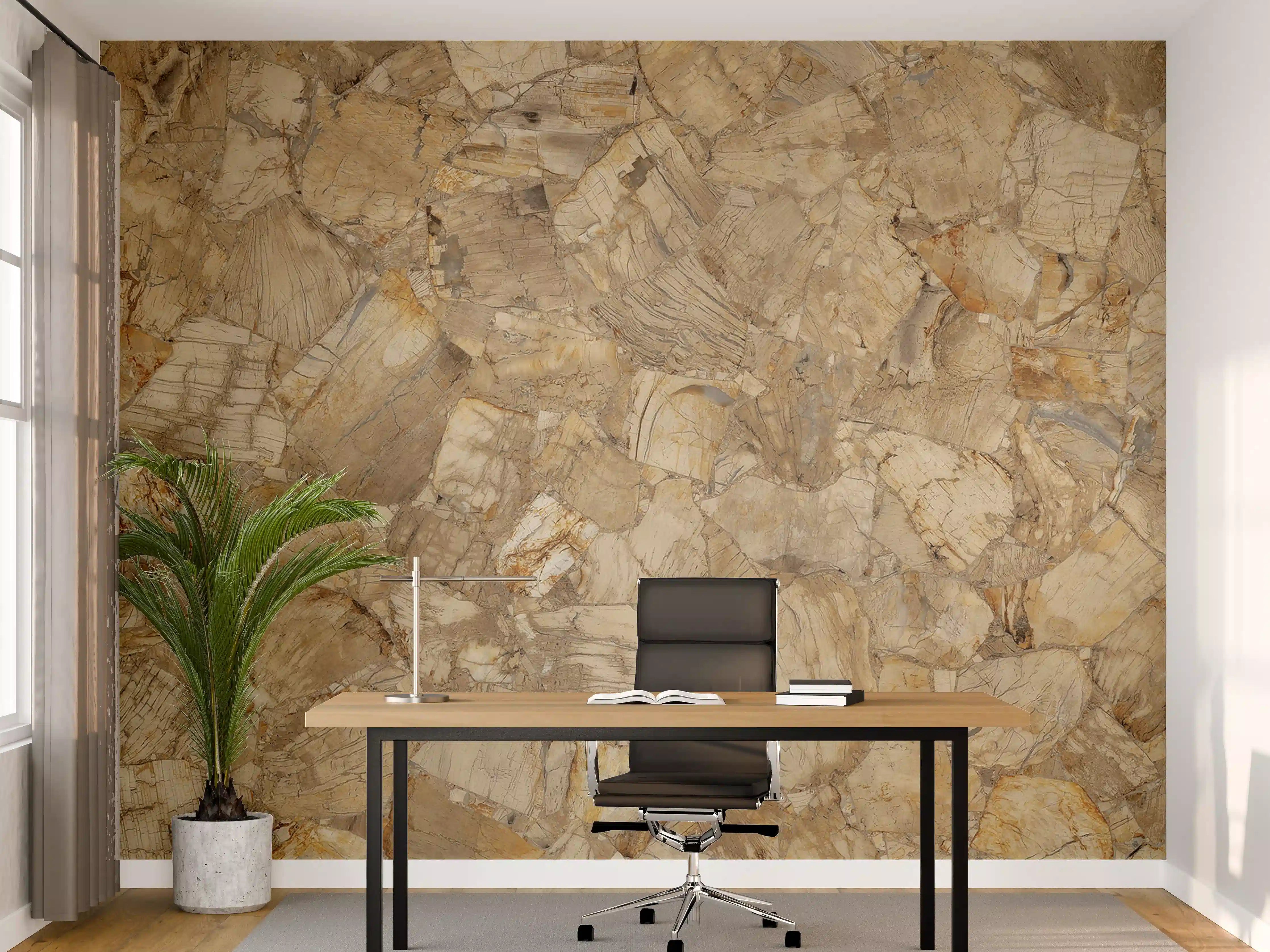 Büro Wandgestaltung - Abstrakte Holz Struktur