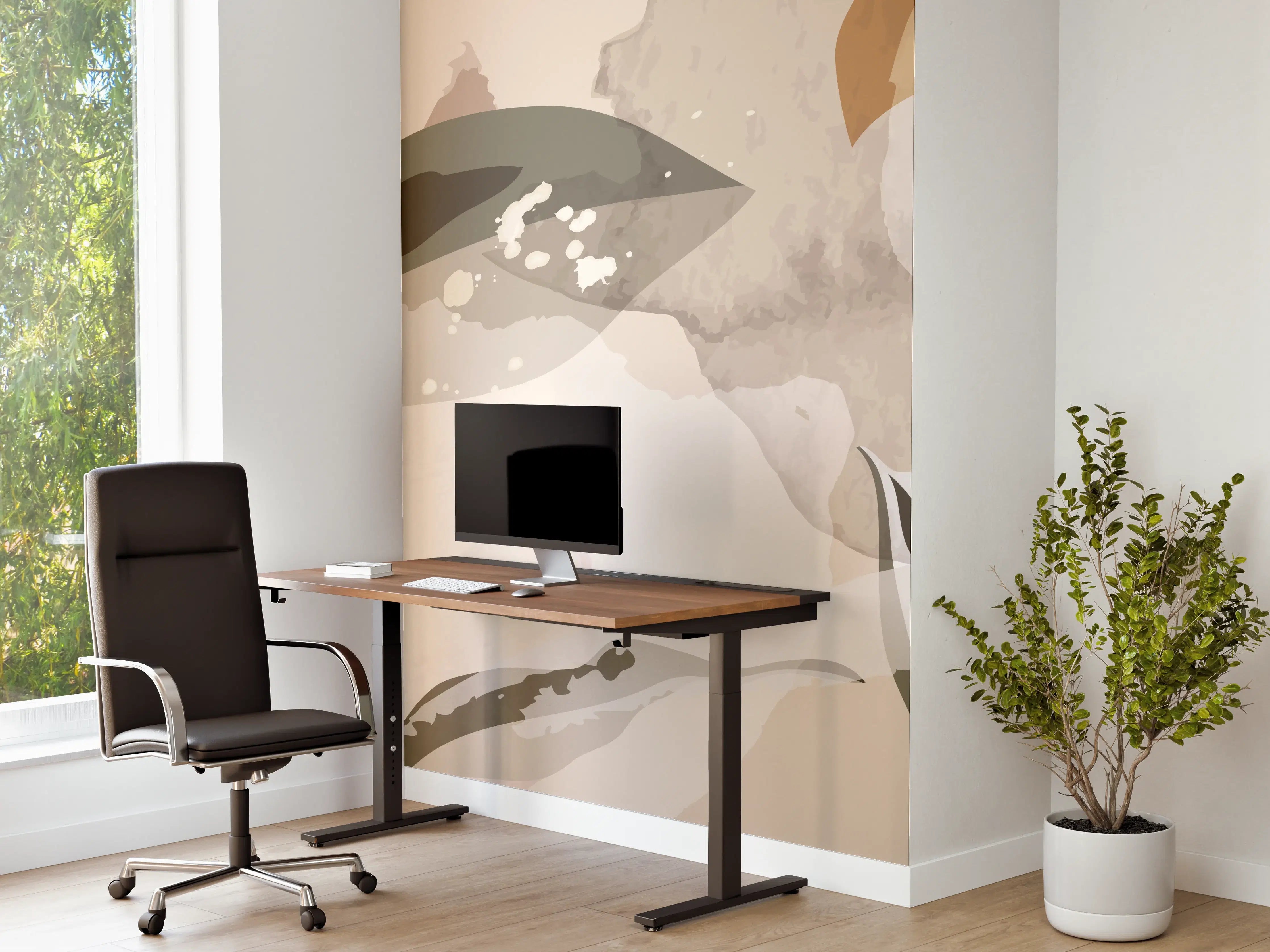 Büro Wandgestaltung - Abstrakte Kunst Beige Braun