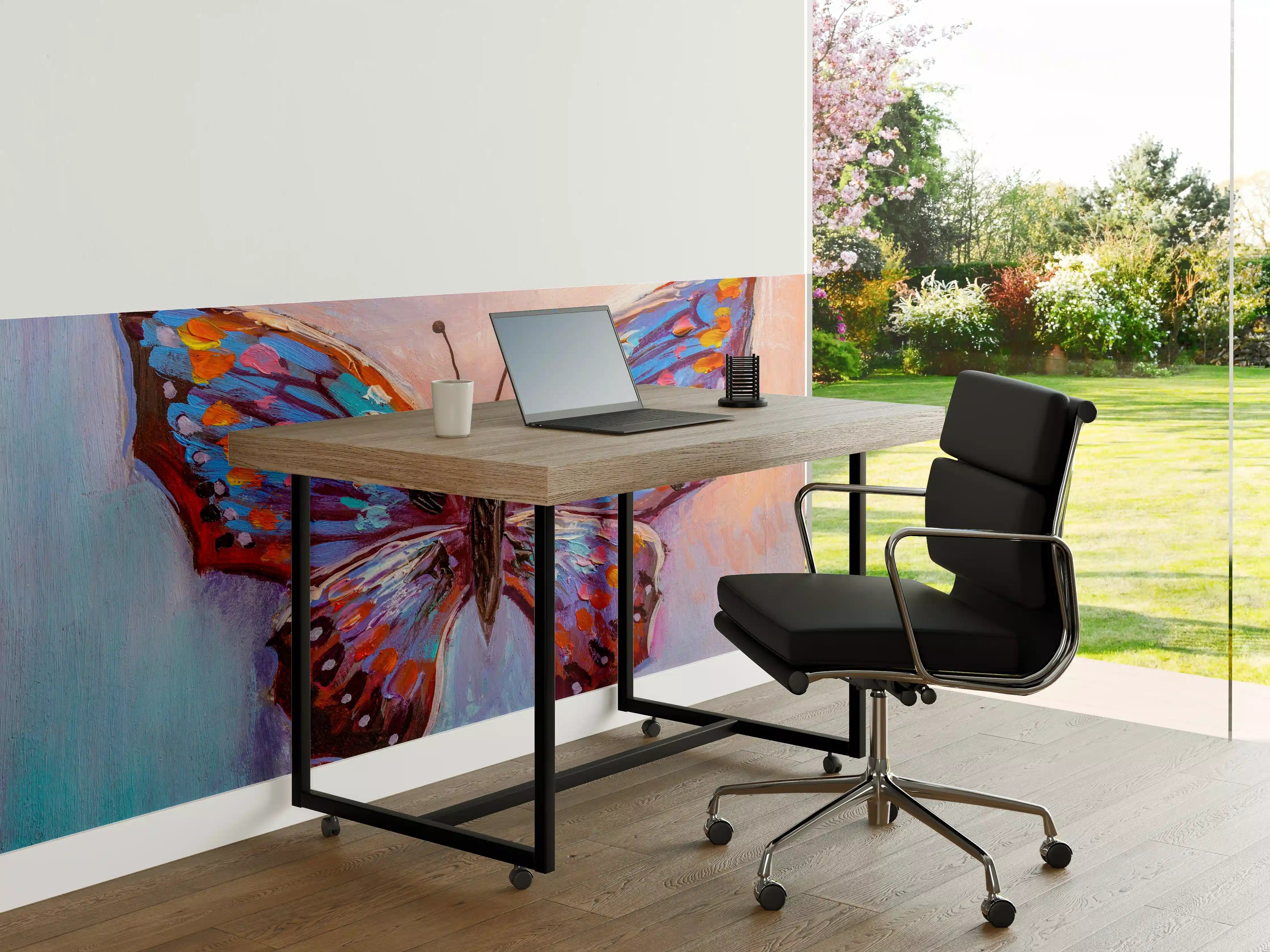 Büro Wandgestaltung - Abstrakte Malerei bunter Schmetterling