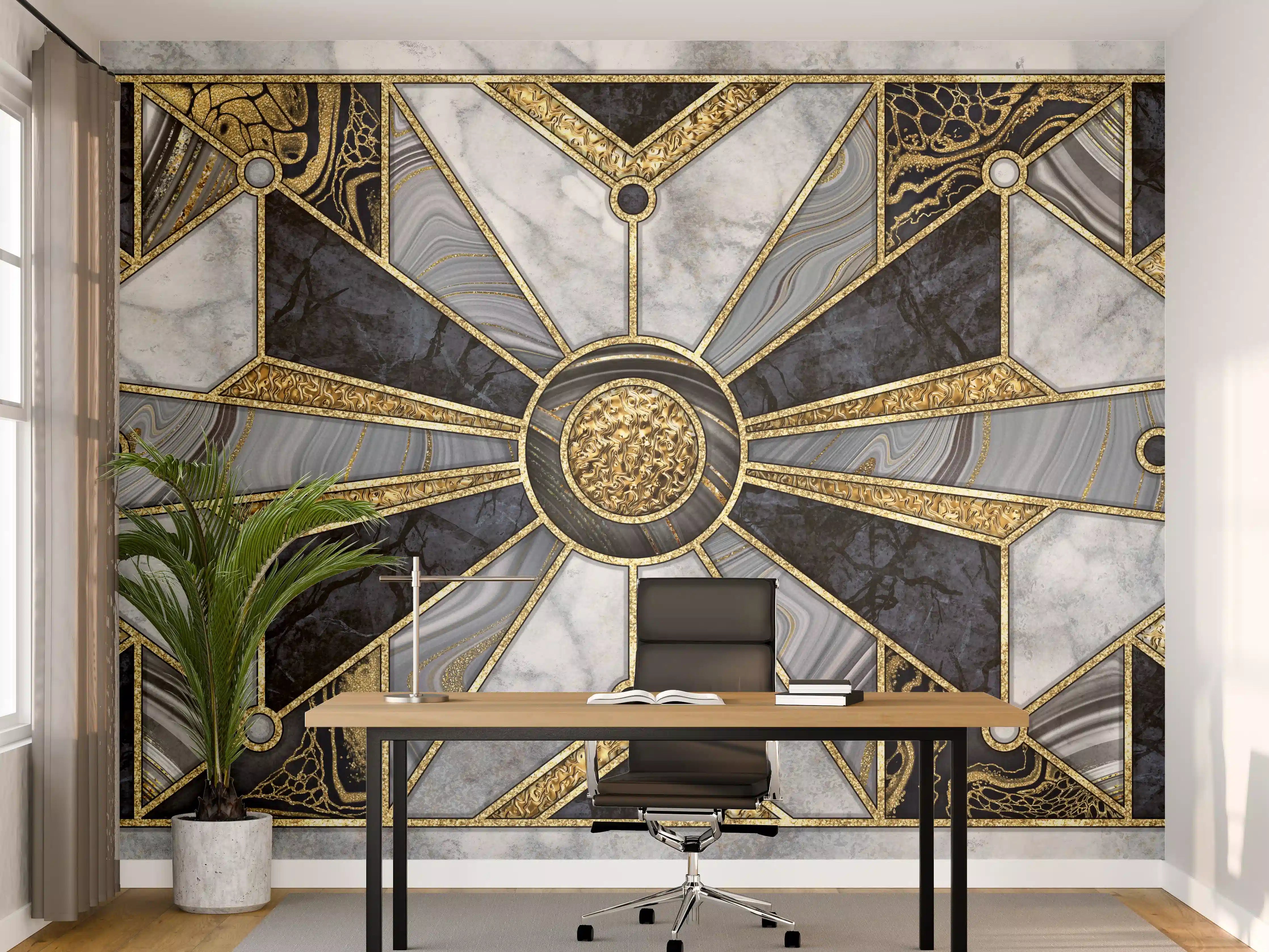 Büro Wandgestaltung - Abstrakte Marmor-Mosaik Wandfliesen 