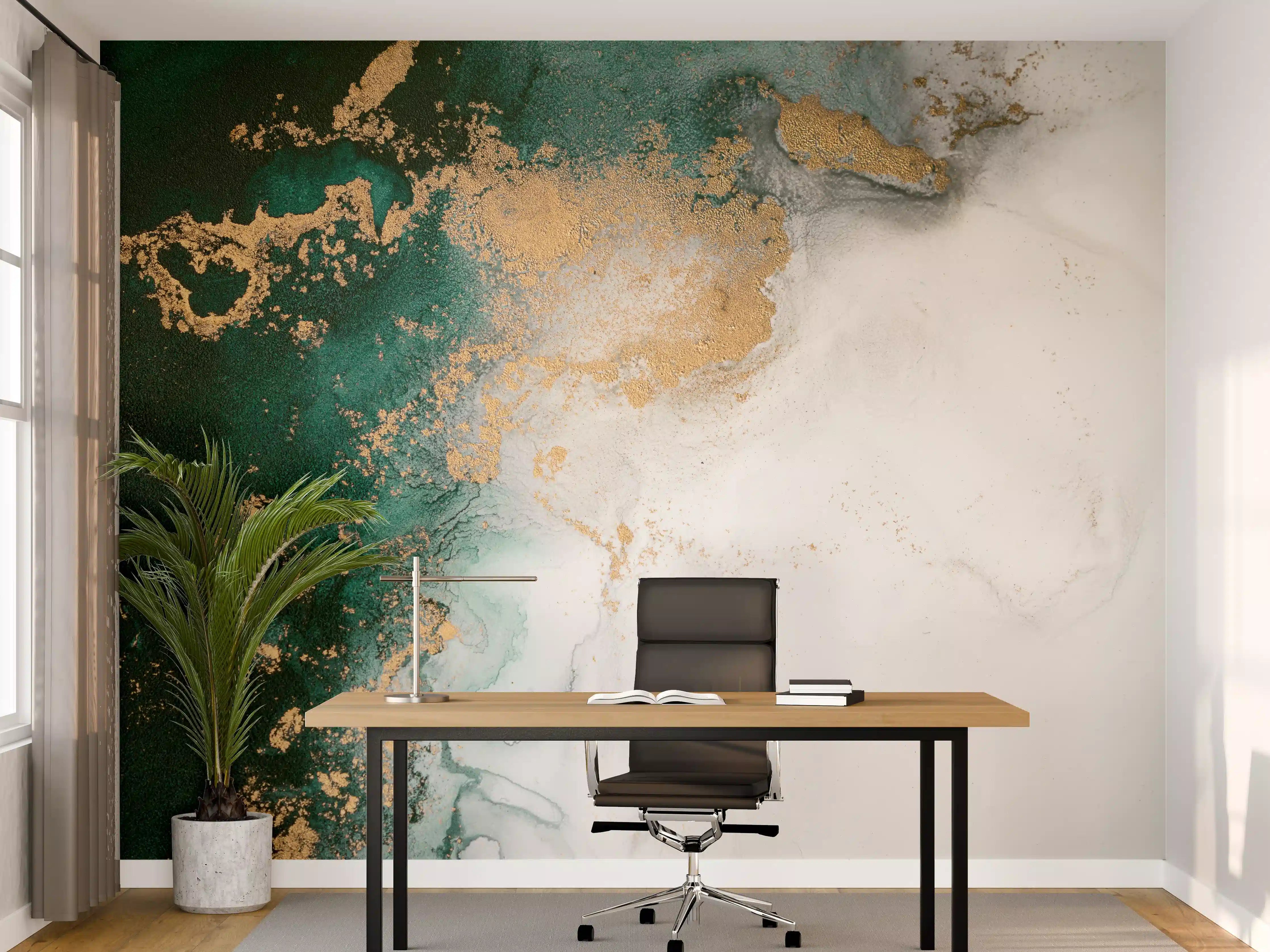 Büro Wandgestaltung - Abstrakte Marmor Textur - Flüssigmalerei