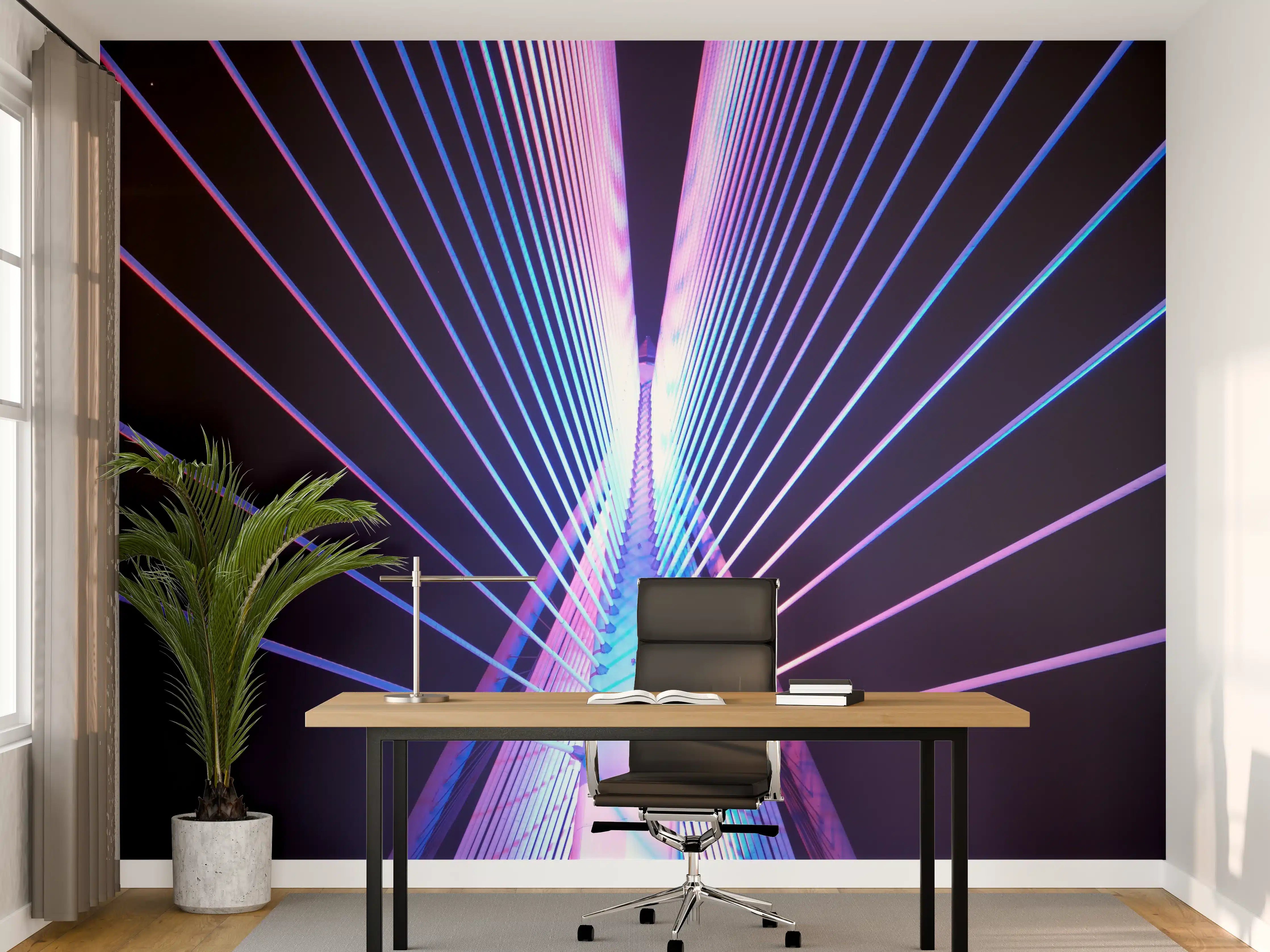 Büro Wandgestaltung - Abstrakte Neon Darstellung