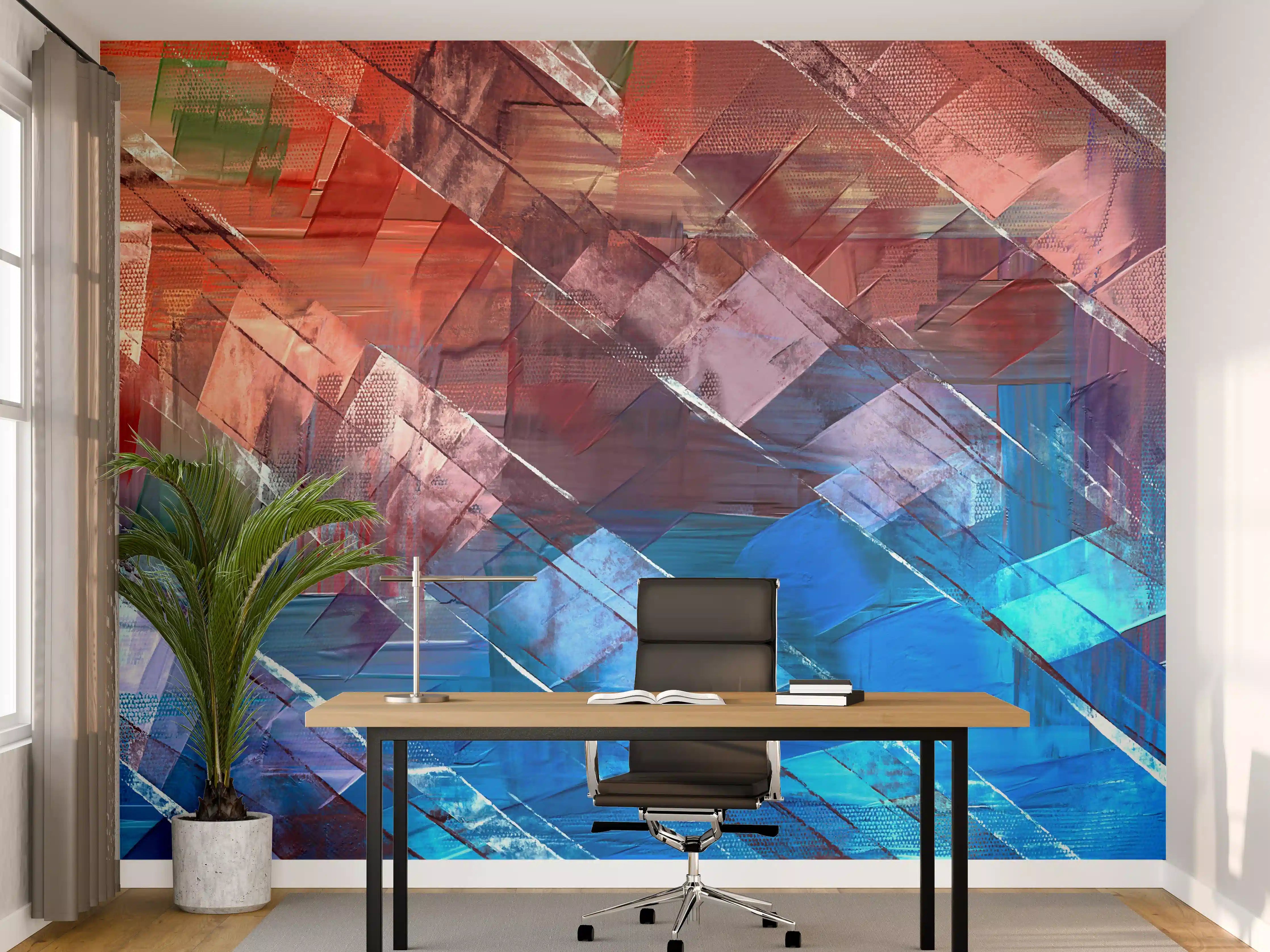 Büro Wandgestaltung - Abstrakte Ölmalerei auf Leinwand