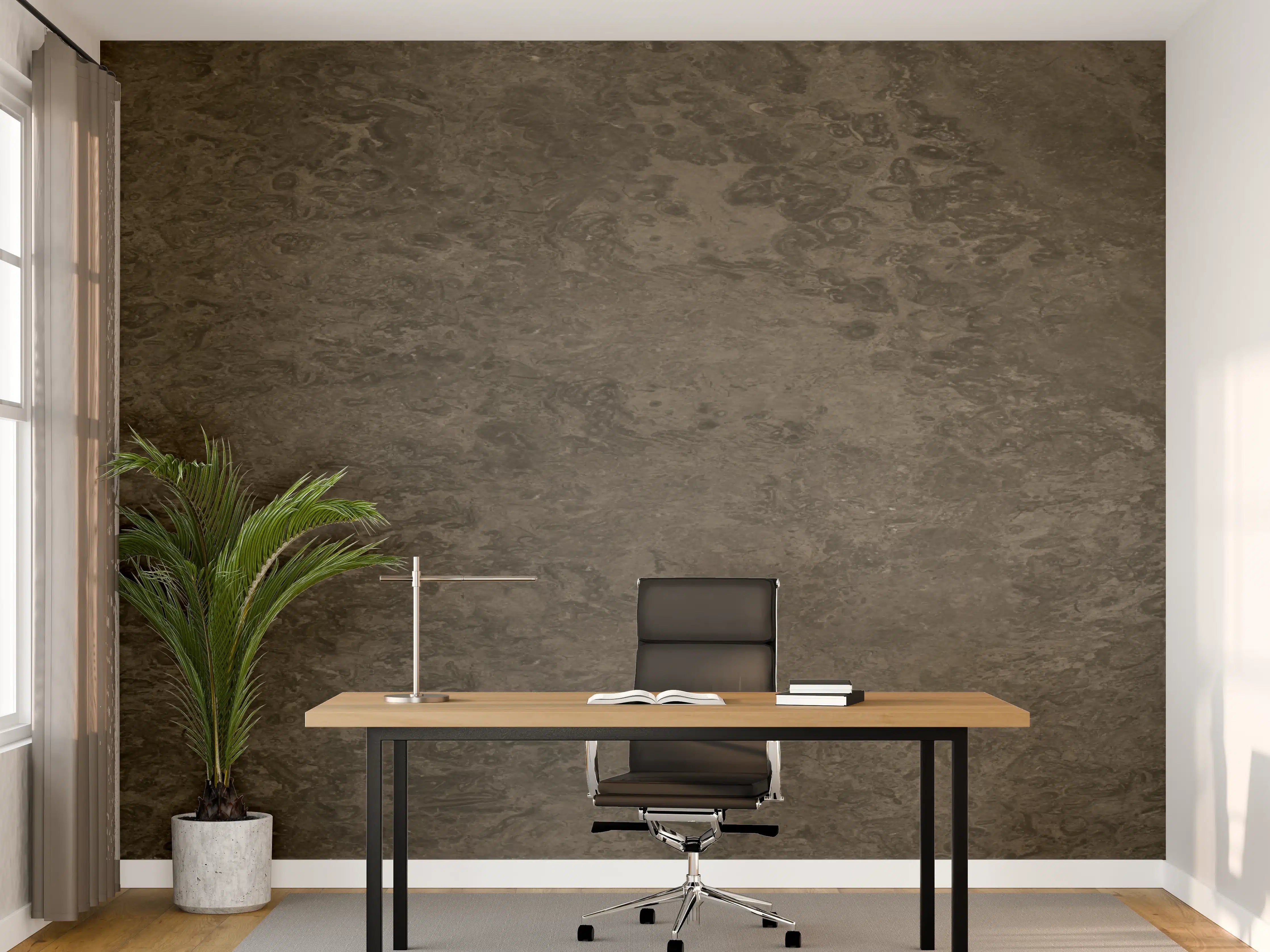 Büro Wandgestaltung - Abstrakte Schwarz-Braune Textur