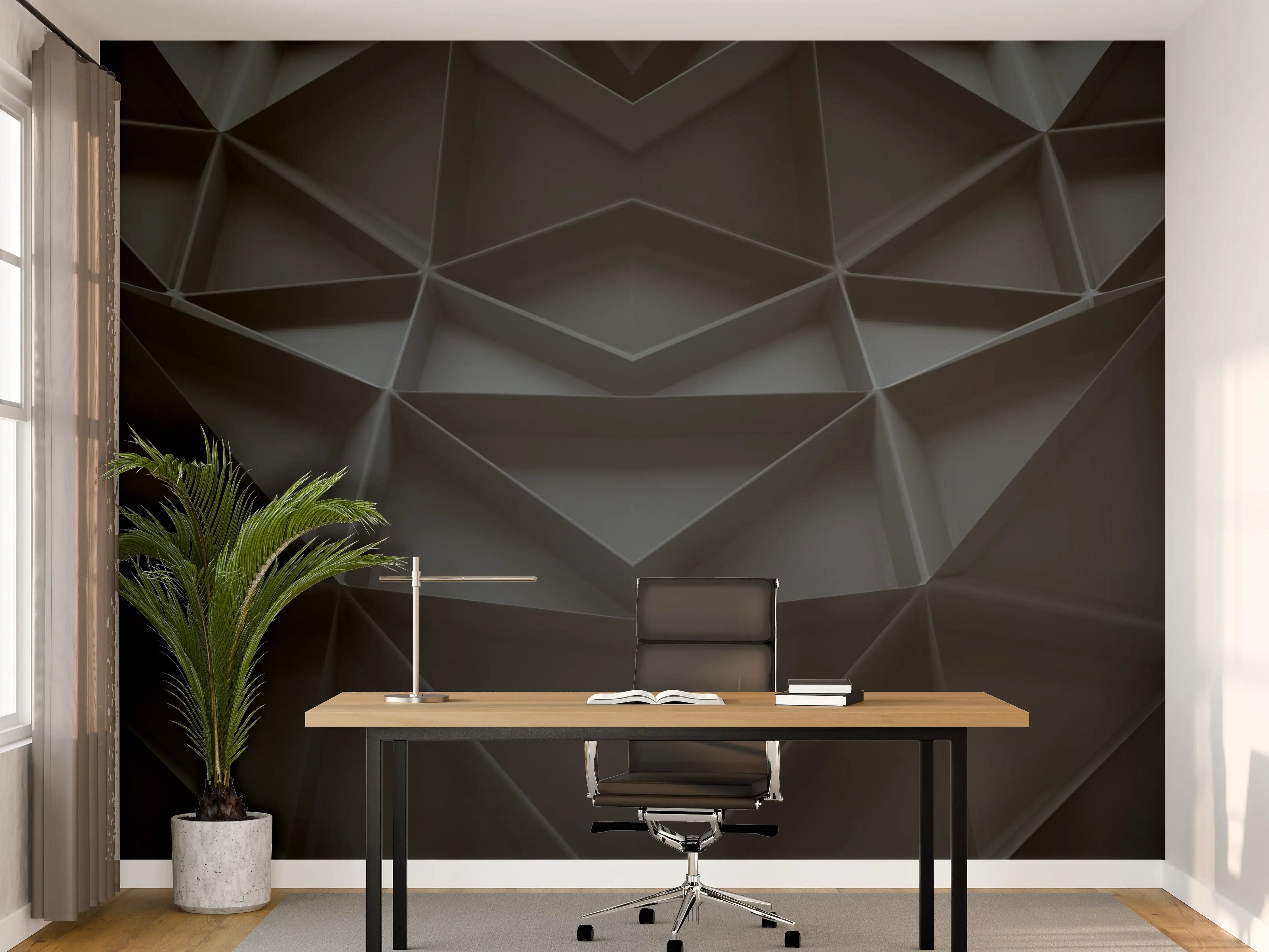 Büro Wandgestaltung - Abstrakte Schwarz-Grau Geometrie