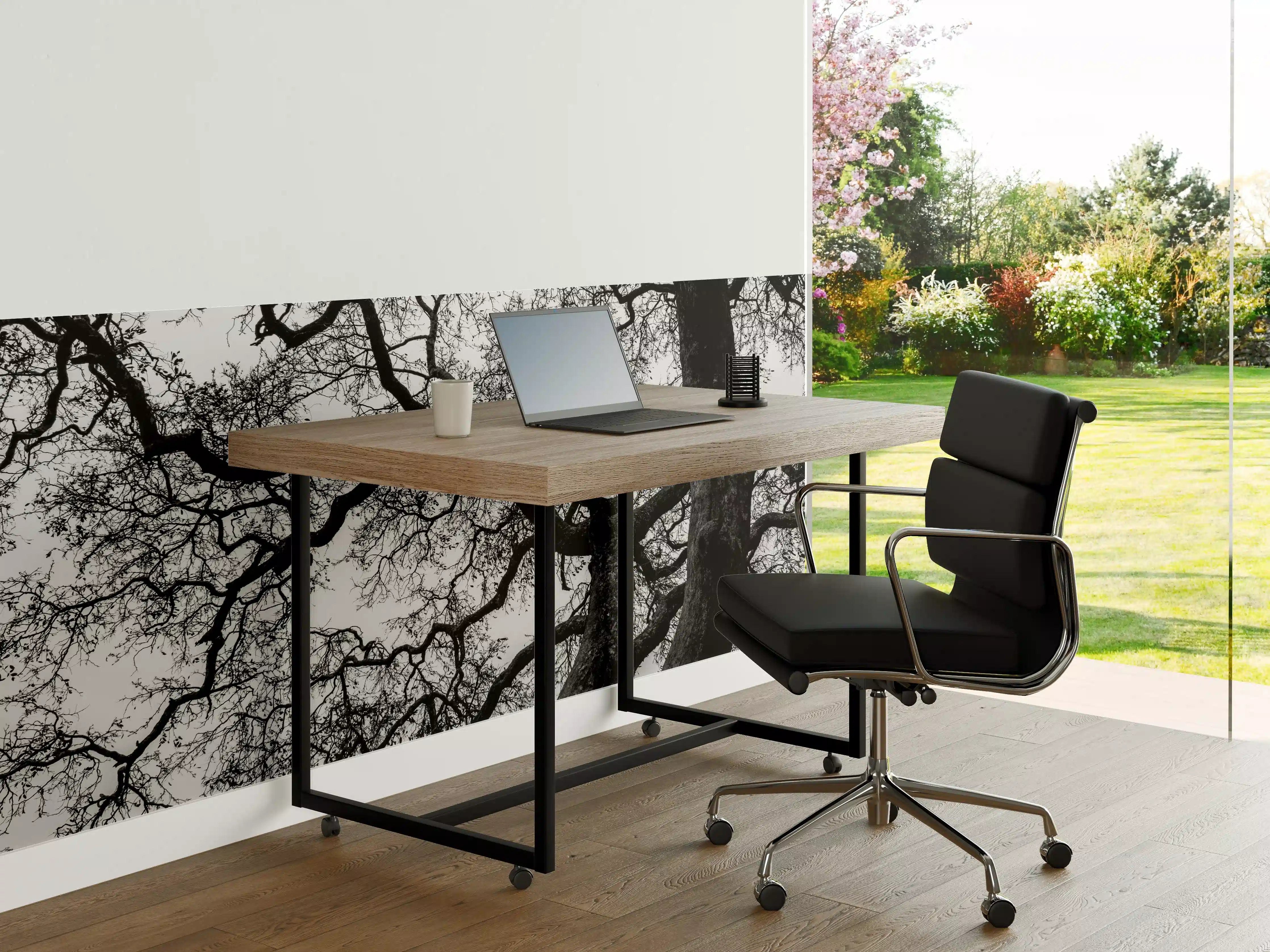 Büro Wandgestaltung - Abstrakte Schwarz-Weiß Baumäste