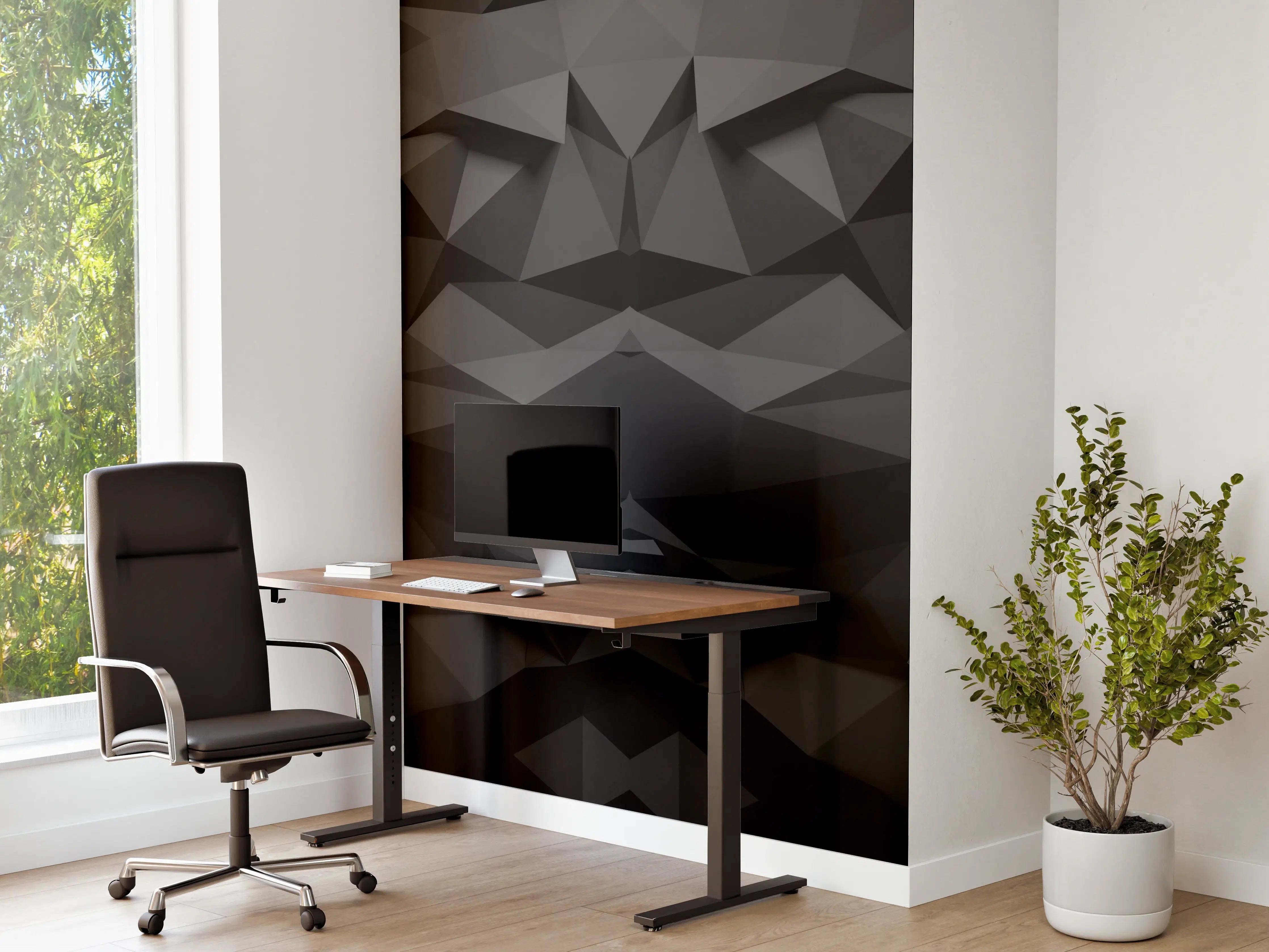 Büro Wandgestaltung - Abstrakte Schwarz-Weiß-Grafik