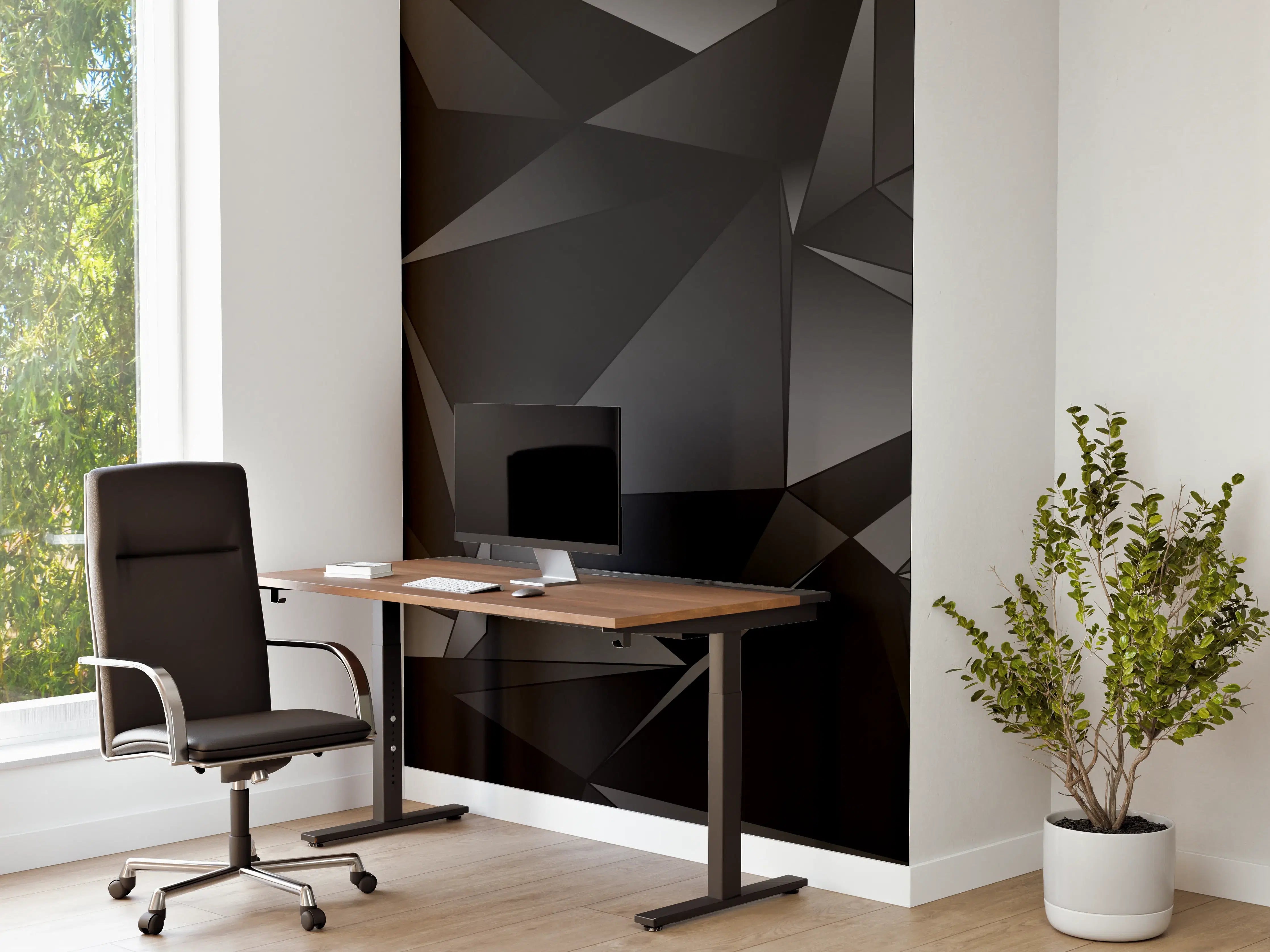 Büro Wandgestaltung - Abstrakte Schwarze 3D Dreiecke