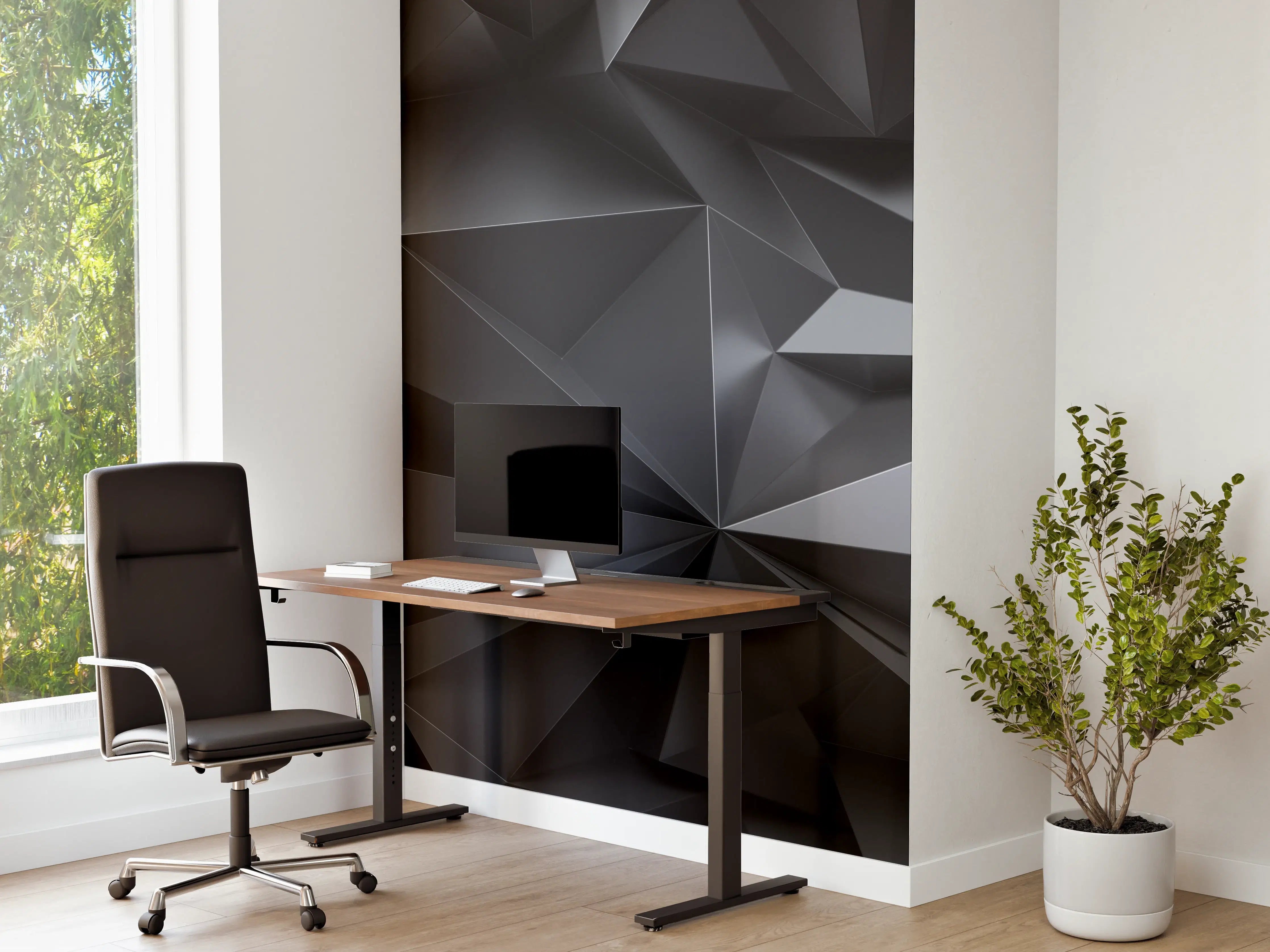 Büro Wandgestaltung - Abstrakte Schwarze Kristalltextur