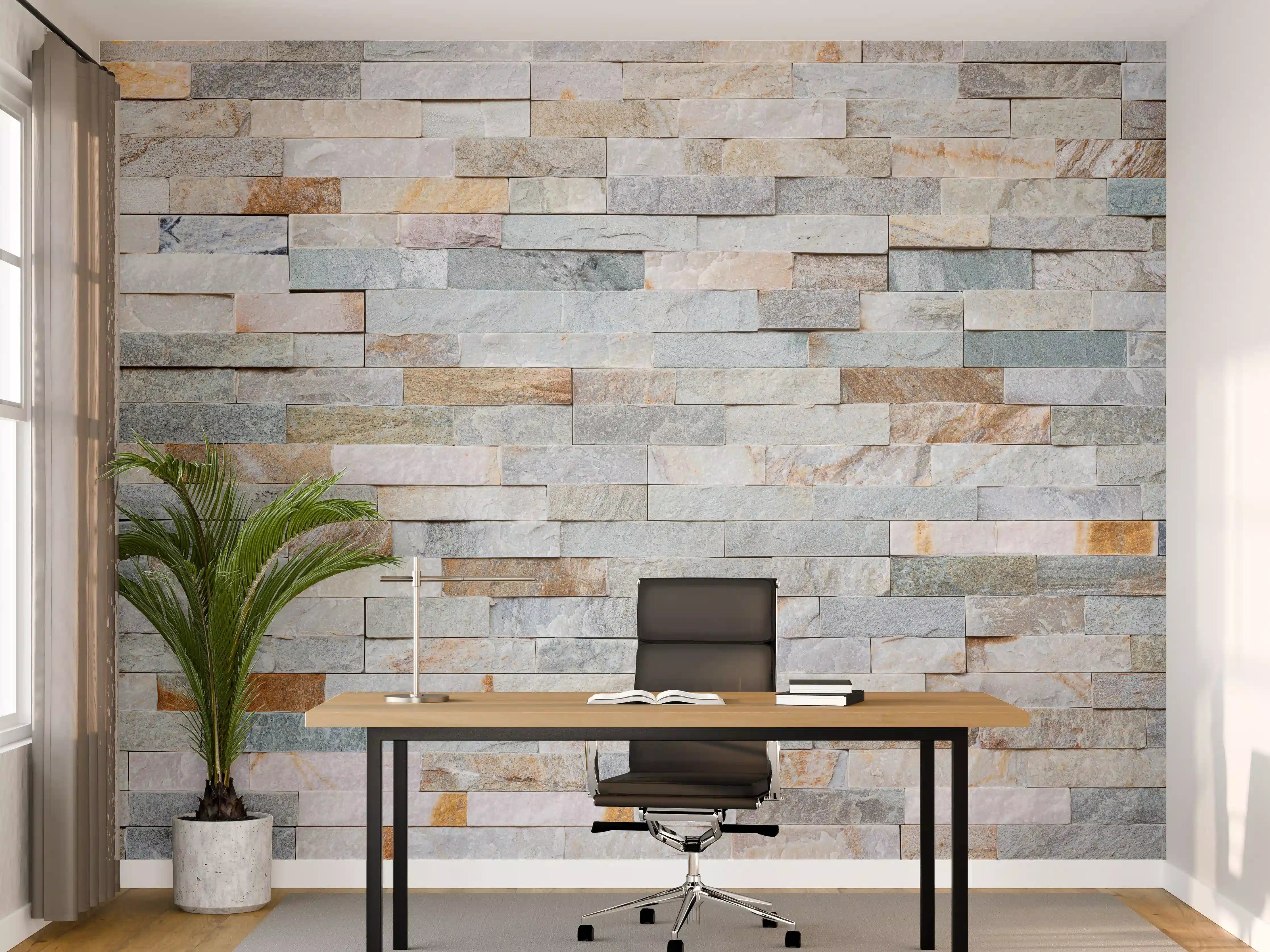 Büro Wandgestaltung - Abstrakte Steinwandmuster