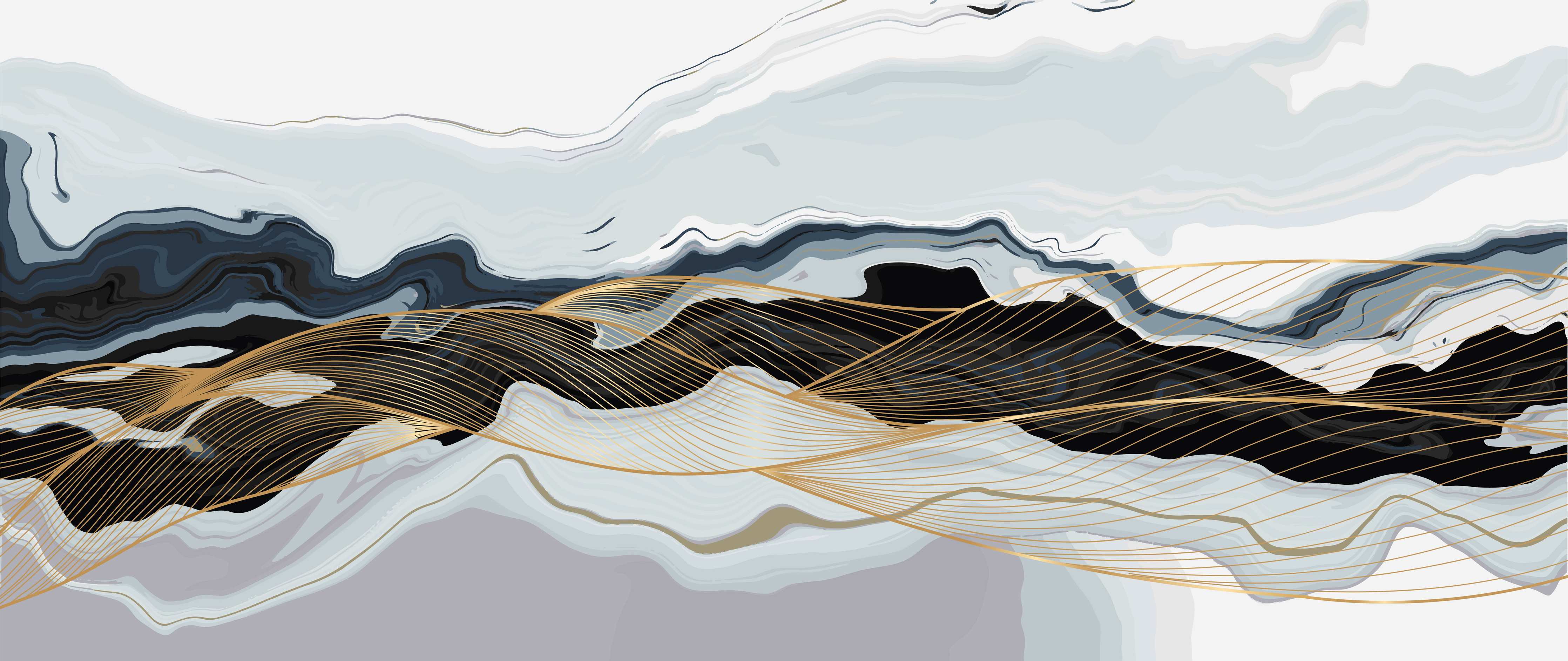 Büro Wandgestaltung-Abstrakte Strukturlinien Kunst