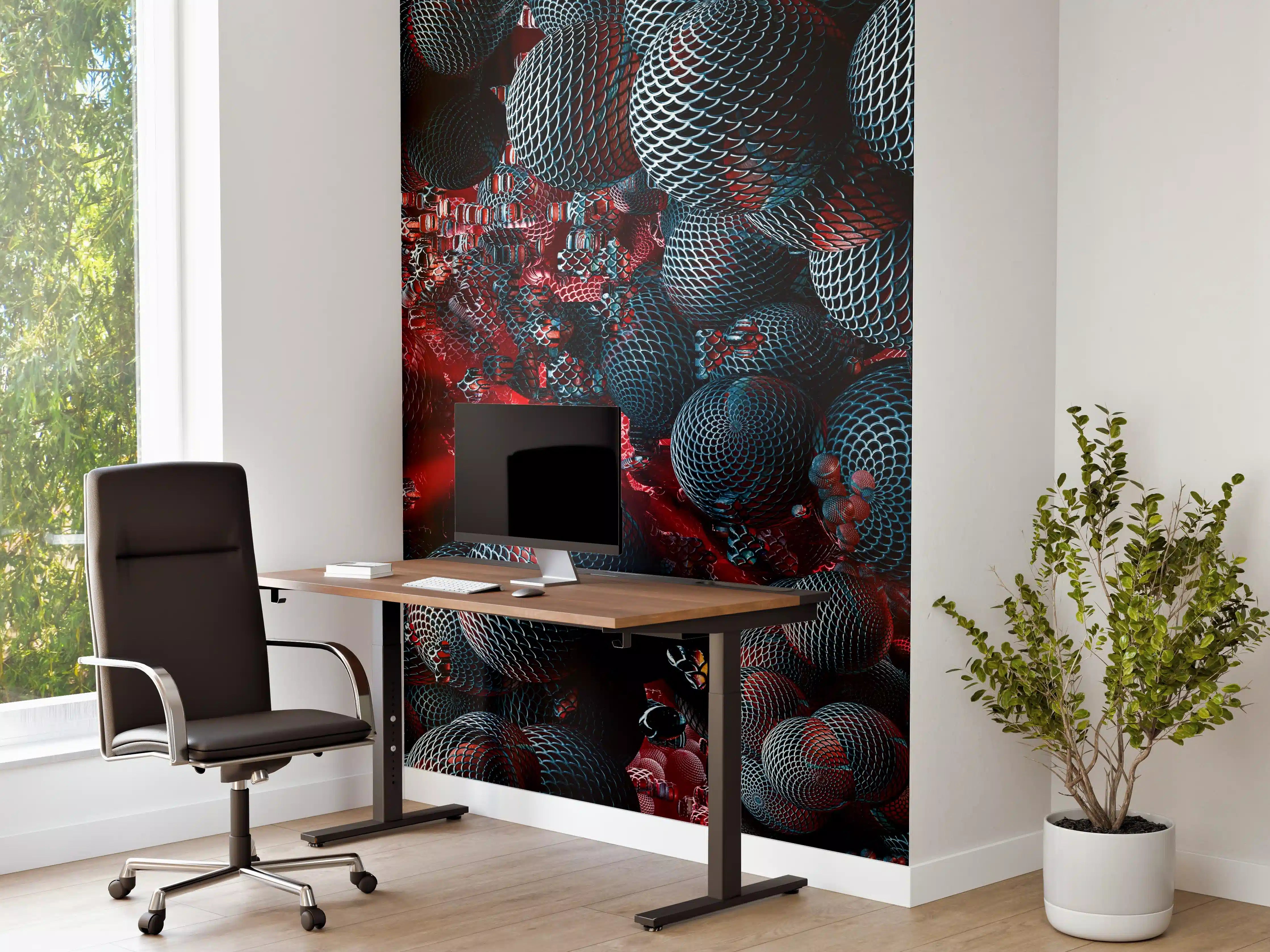 Büro Wandgestaltung - Abstrakte Technologie - 3D Rendering