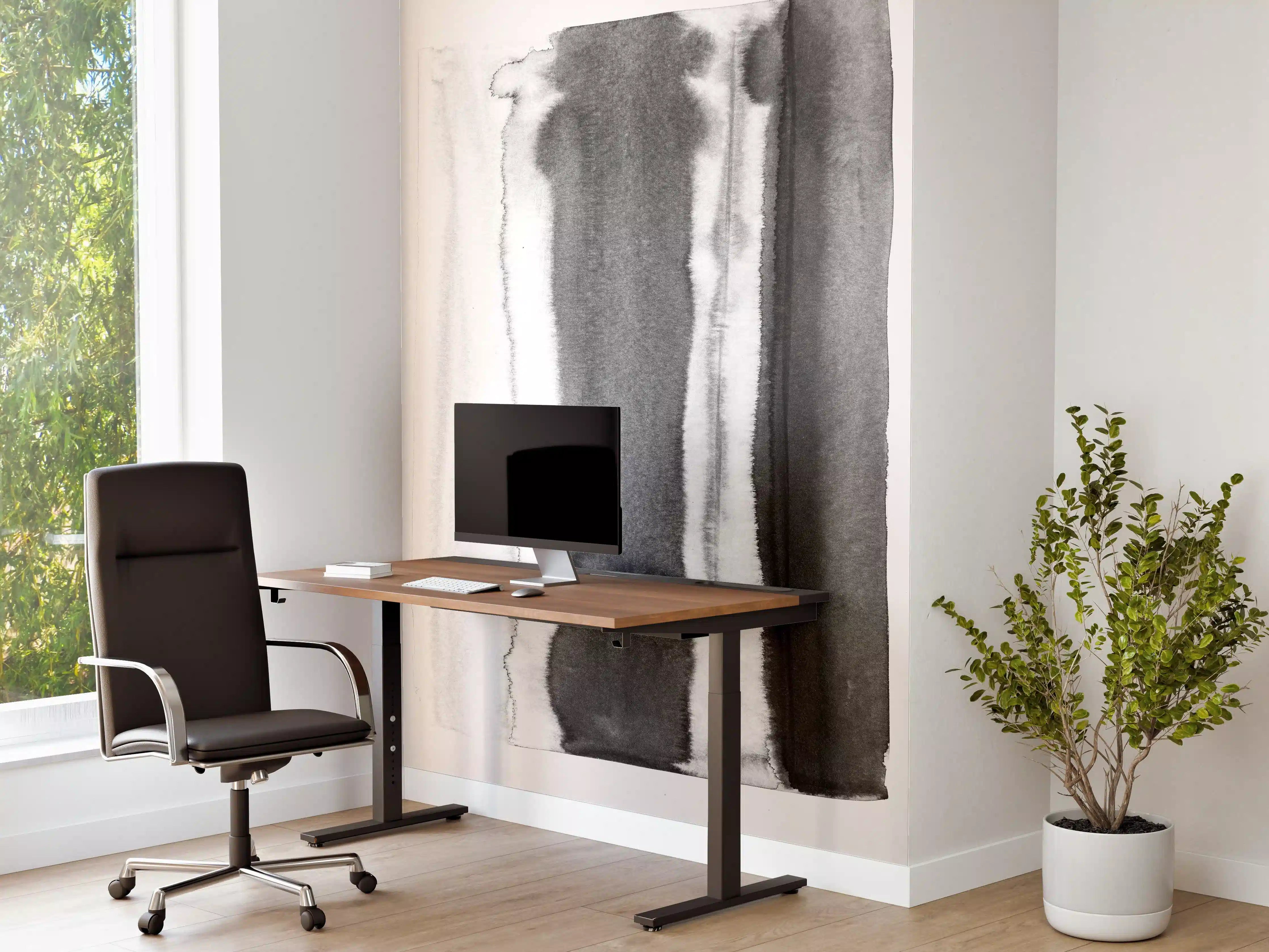 Büro Wandgestaltung - Abstrakte Weiß-Schwarz-Aquarelltextur