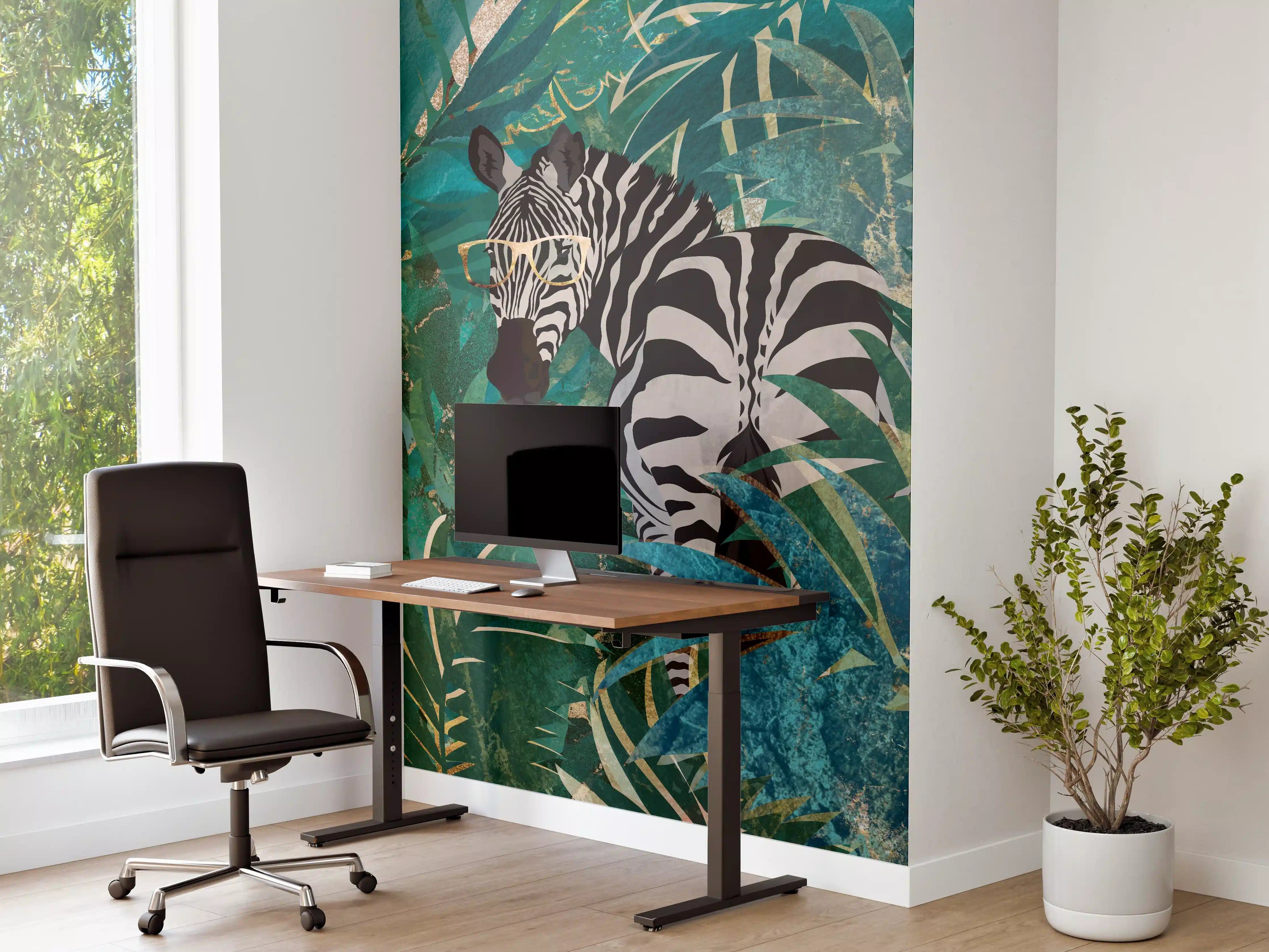 Büro Wandgestaltung - Abstrakte Zebra Malerei