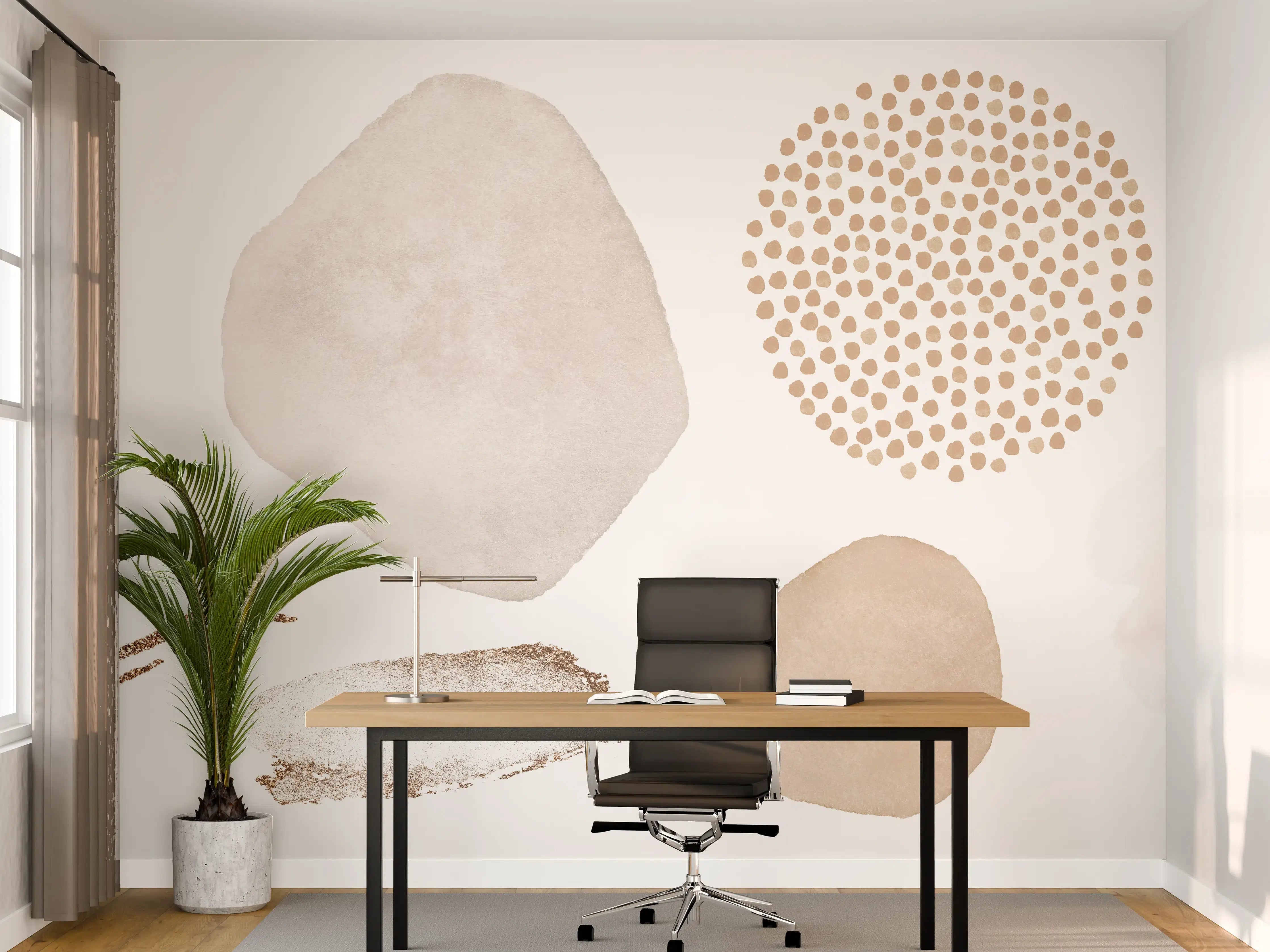 Büro Wandgestaltung - Abstrakte blush Elemente