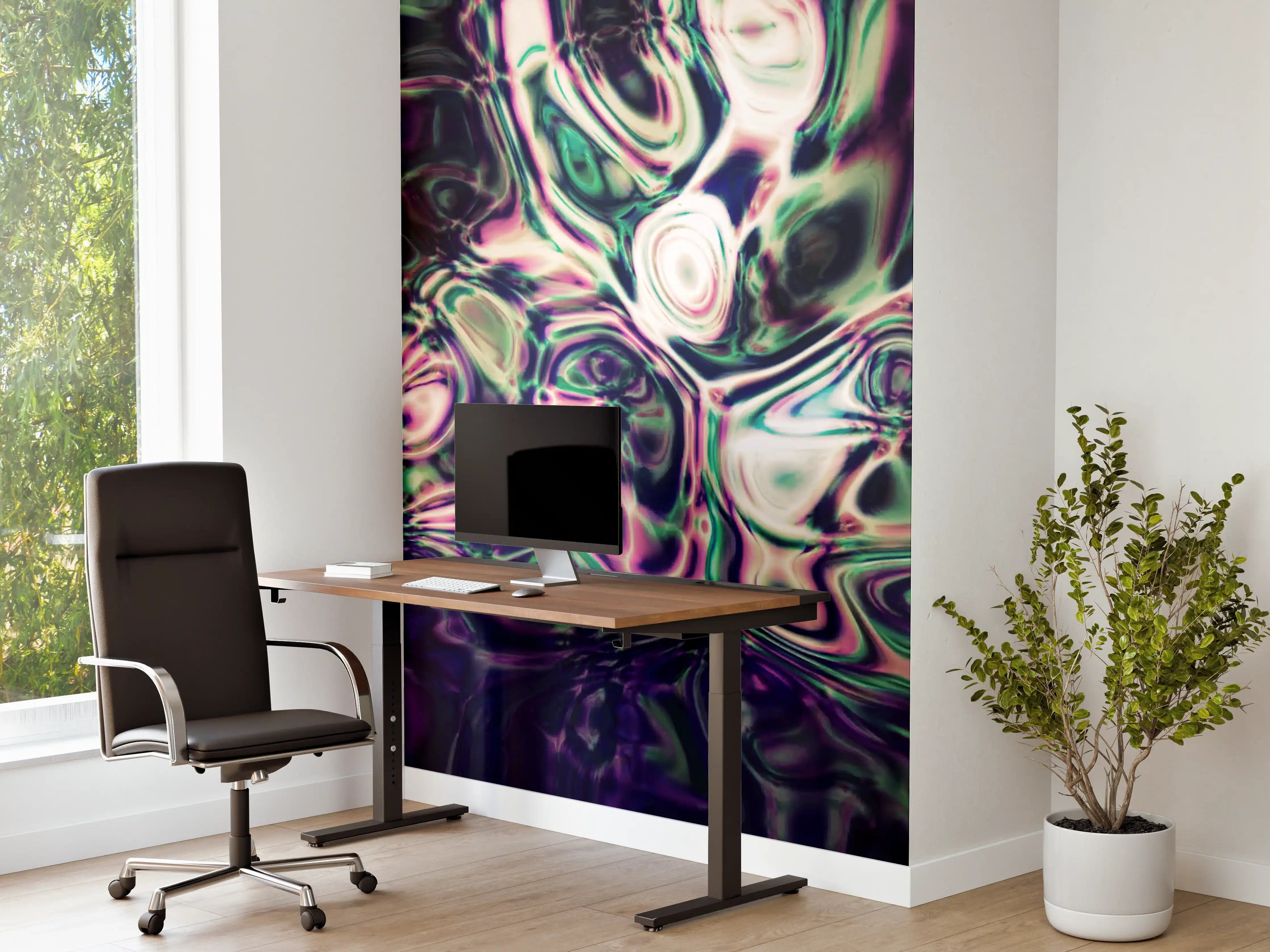 Büro Wandgestaltung - Abstrakte bunte Acrylfarbe