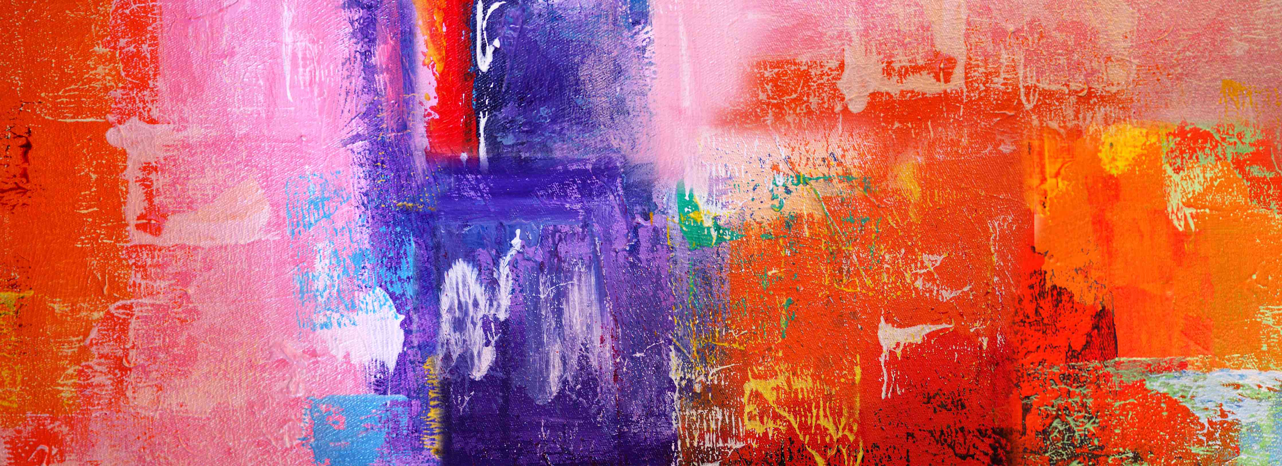 Büro Wandgestaltung-Abstrakte bunte Farbenspiele