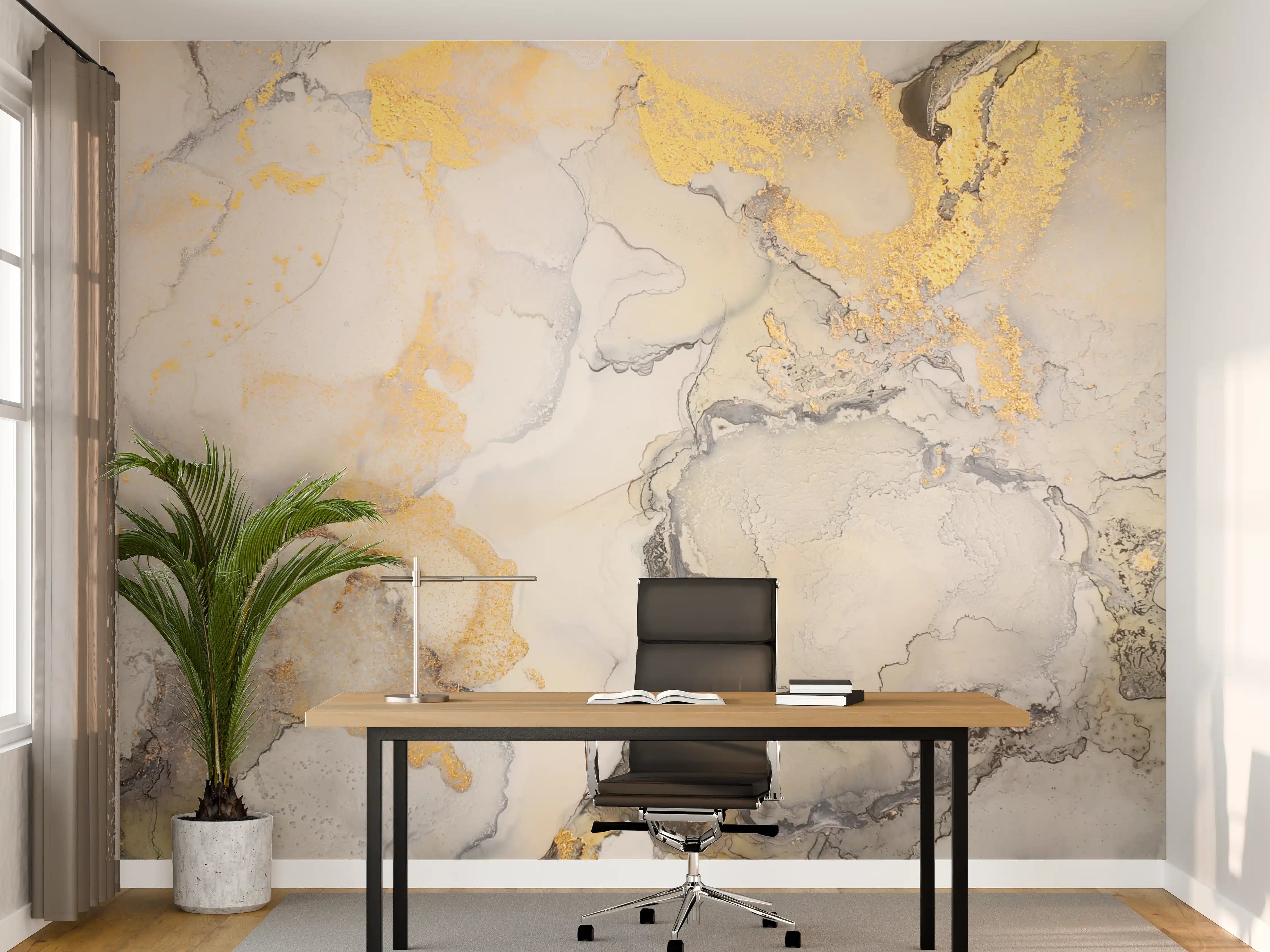 Büro Wandgestaltung - Abstrakte helle Flüssigkunstmalerei