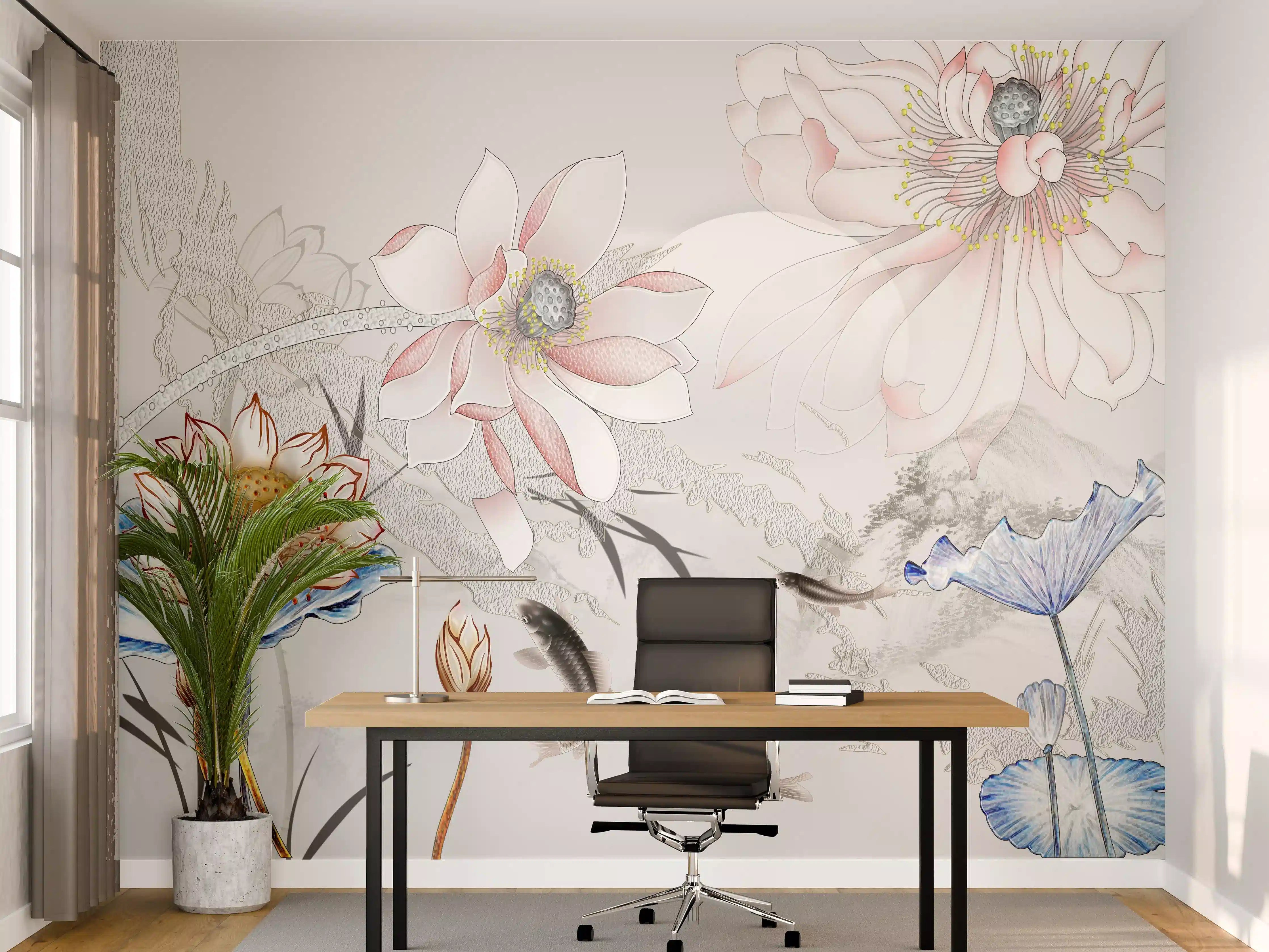 Büro Wandgestaltung - Abstrakte japanische Illustration