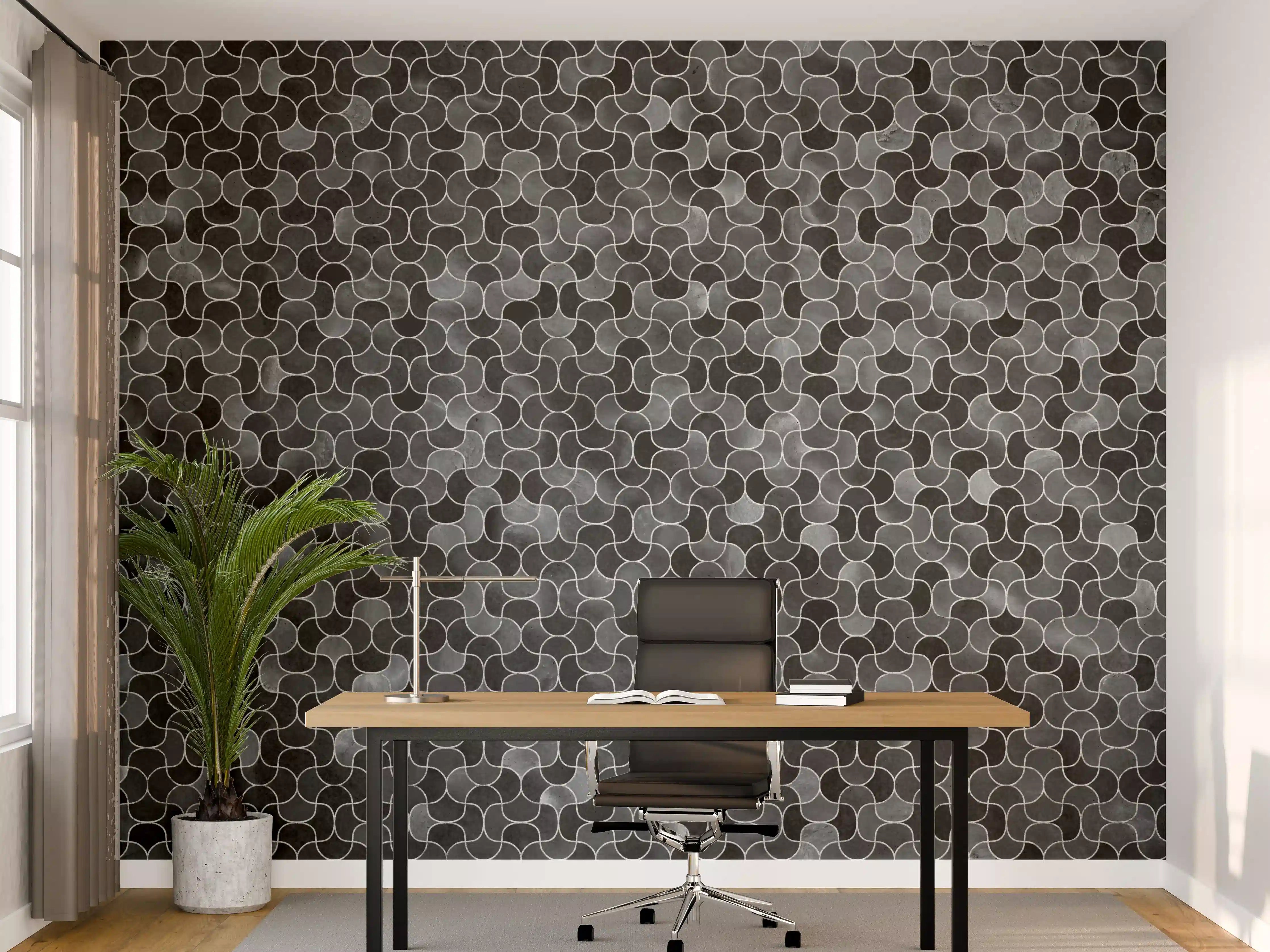 Büro Wandgestaltung - Abstrakte schwarze Pixel Mosaik Textur