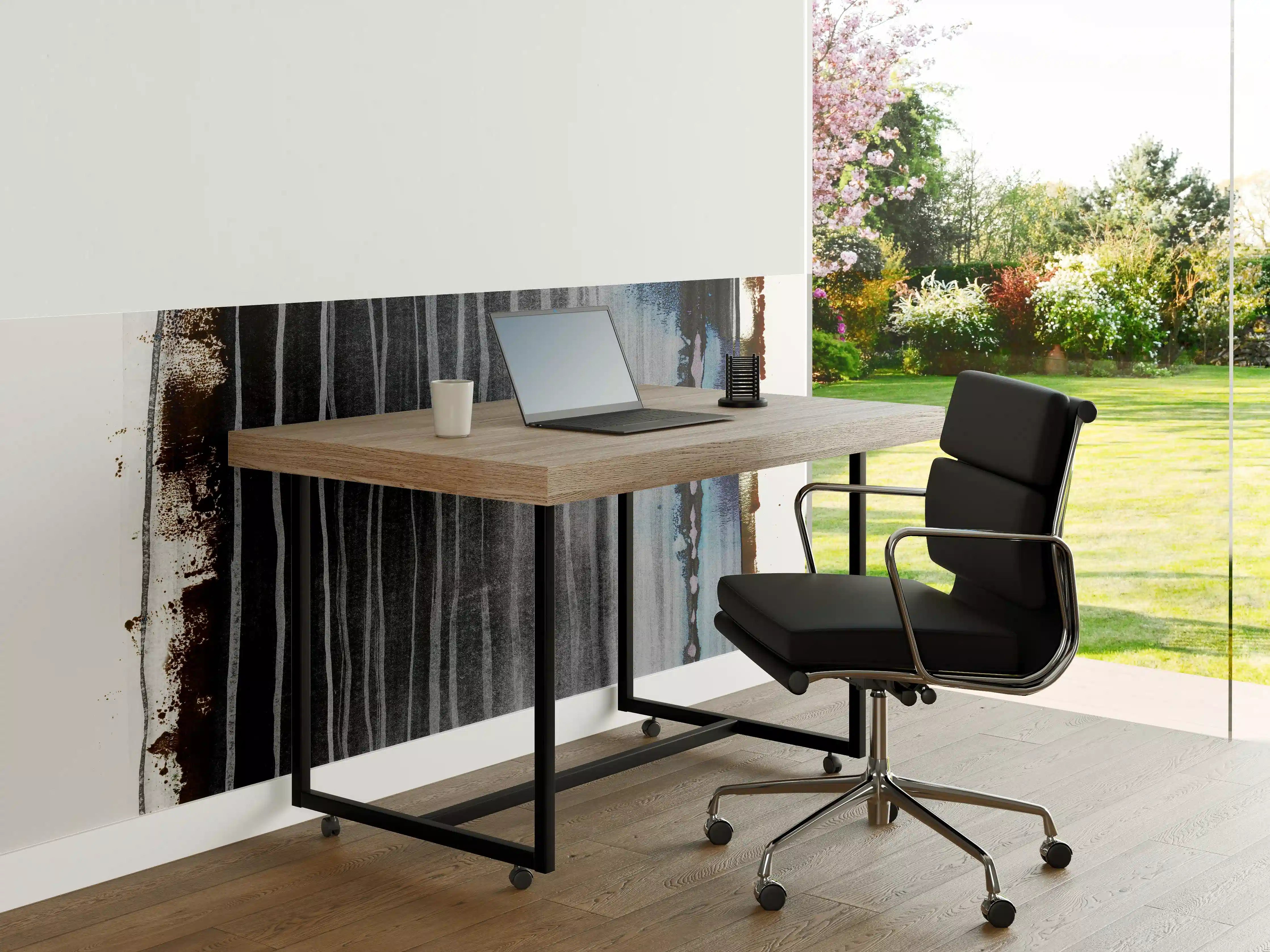 Büro Wandgestaltung - Abstrakter Weiß-Grau-Pinselstrich