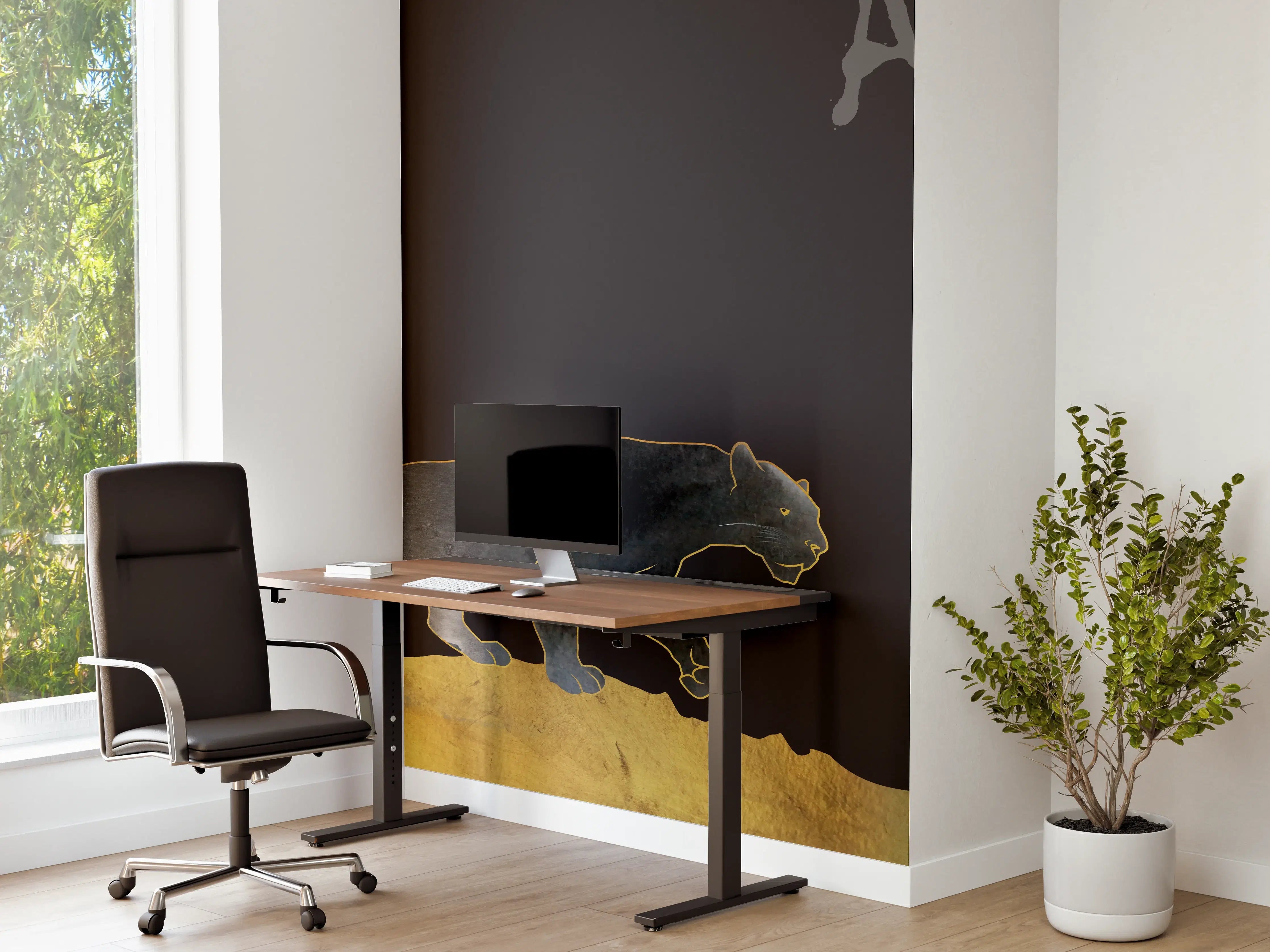 Büro Wandgestaltung - Abstrakter schwarzer Panther