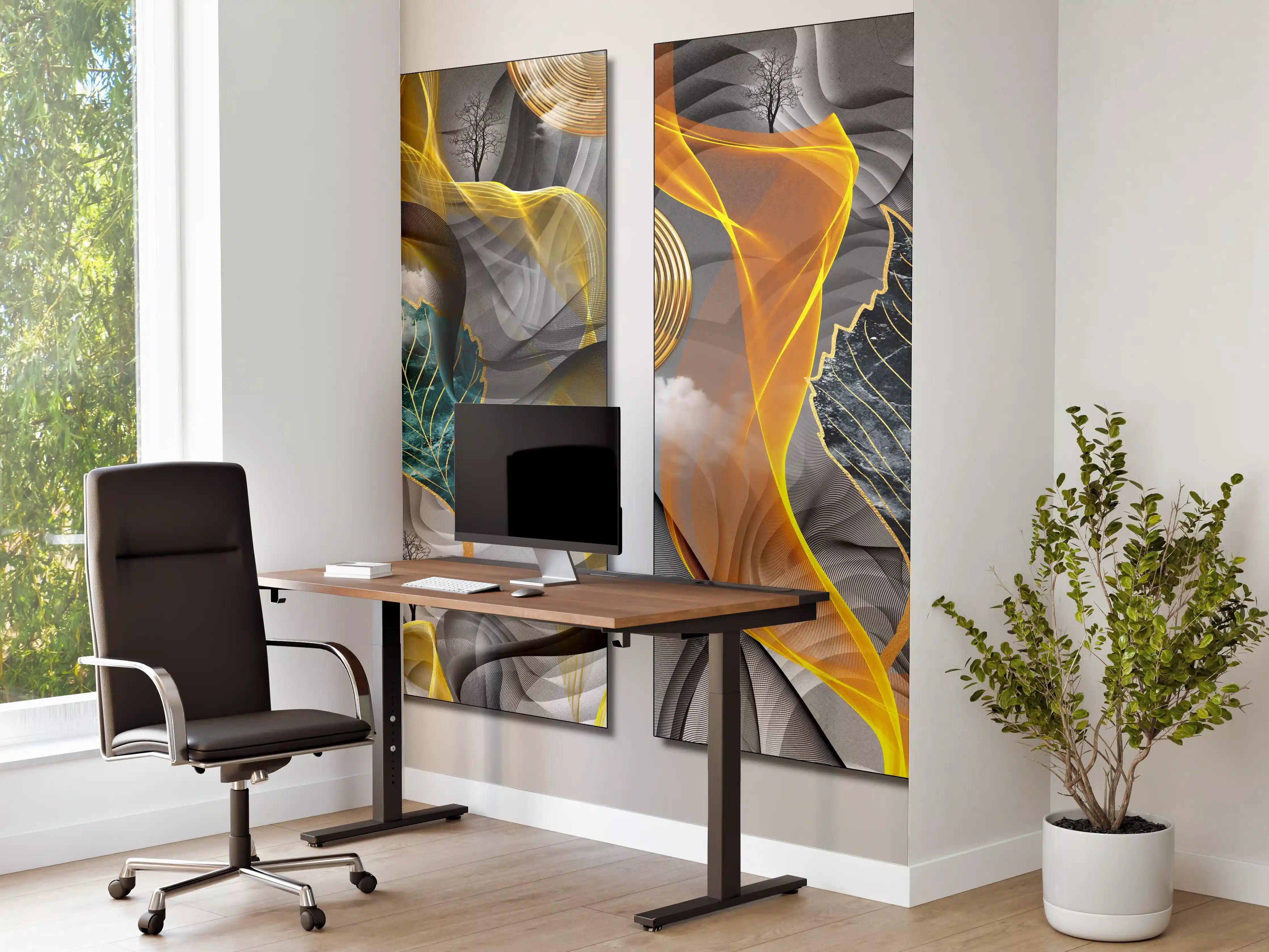 Büro Wandgestaltung - Abstraktes 3D Design