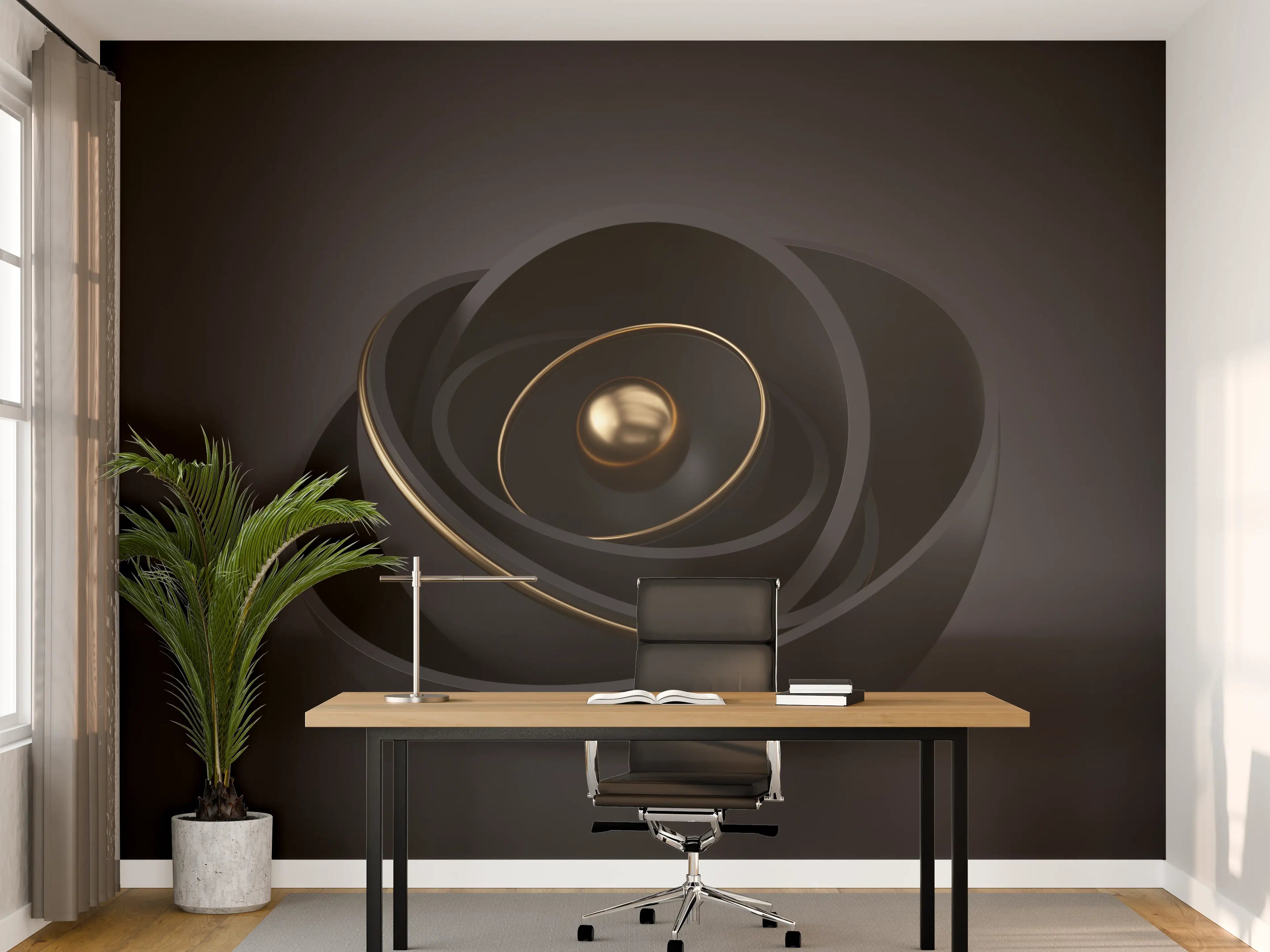 Büro Wandgestaltung - Abstraktes 3D-Design einer Muschel