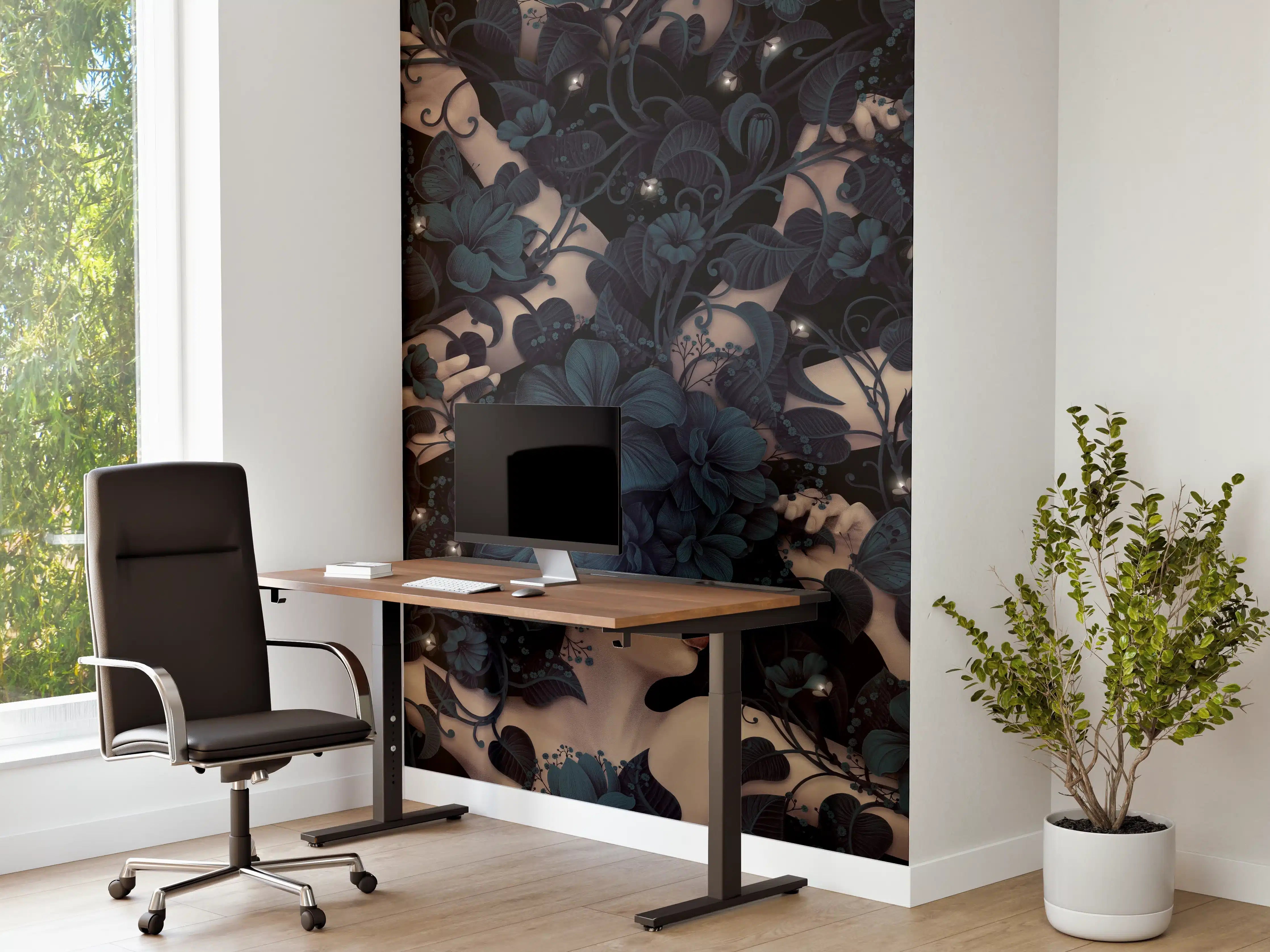 Büro Wandgestaltung - Abstraktes Blumen, Frauen Muster