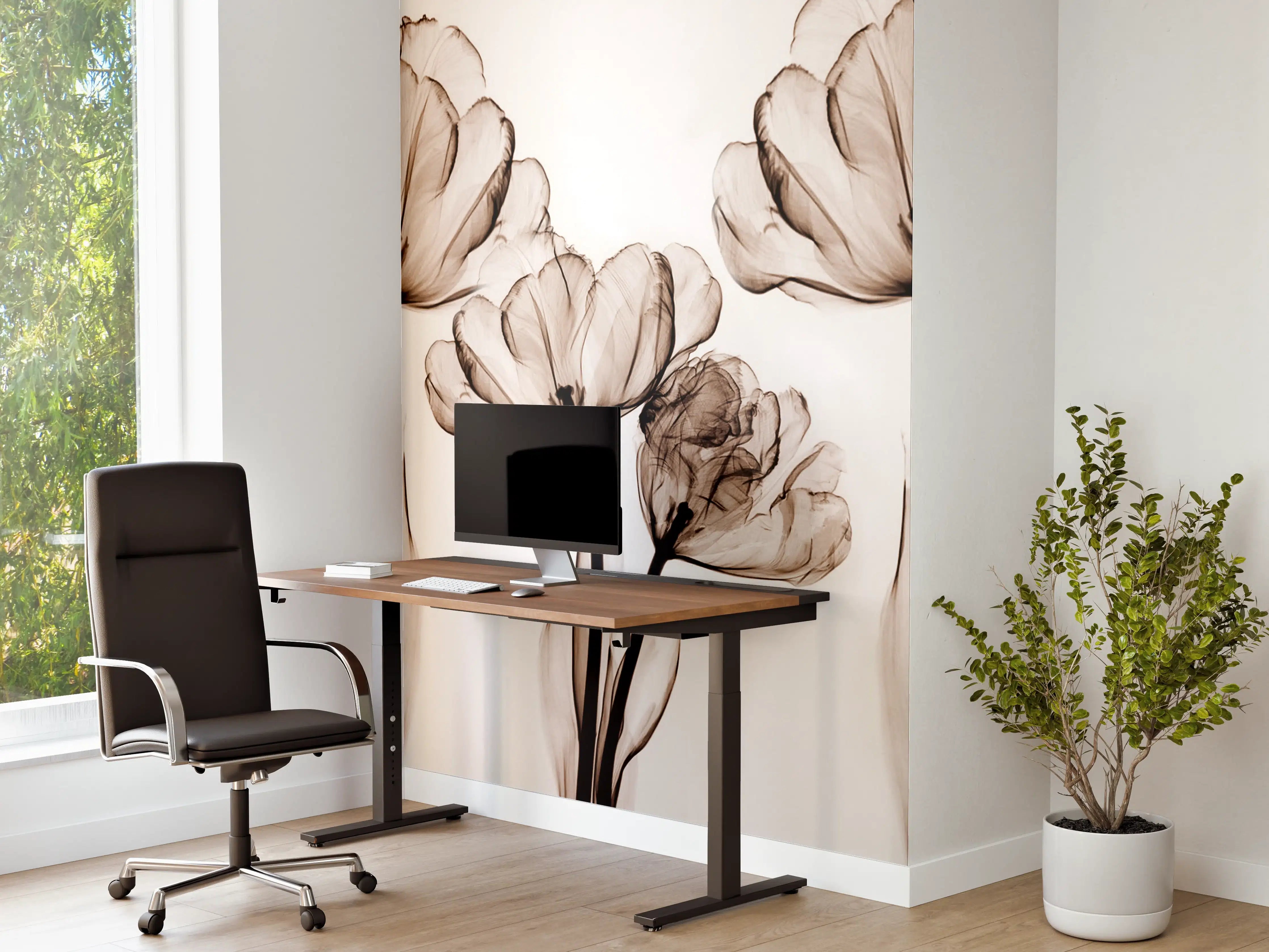 Büro Wandgestaltung - Abstraktes Blumendesign