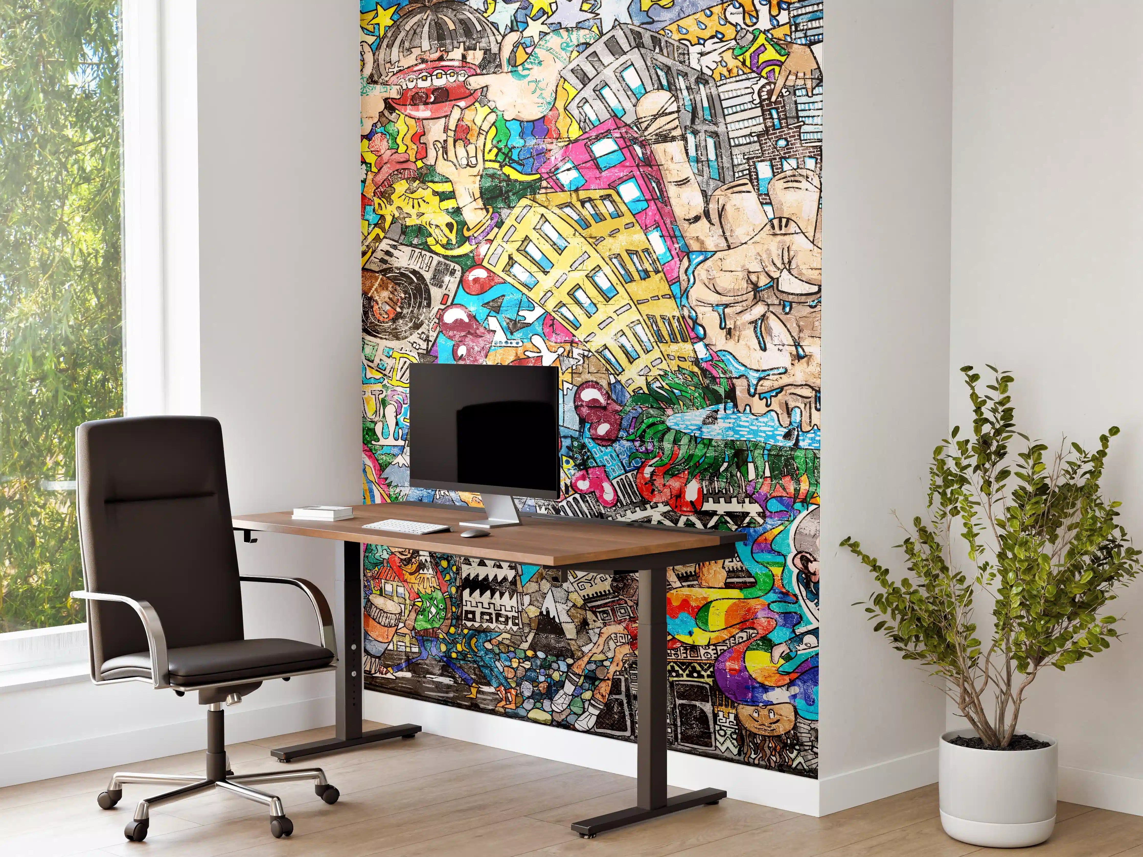 Büro Wandgestaltung - Abstraktes Grafitti-Muster