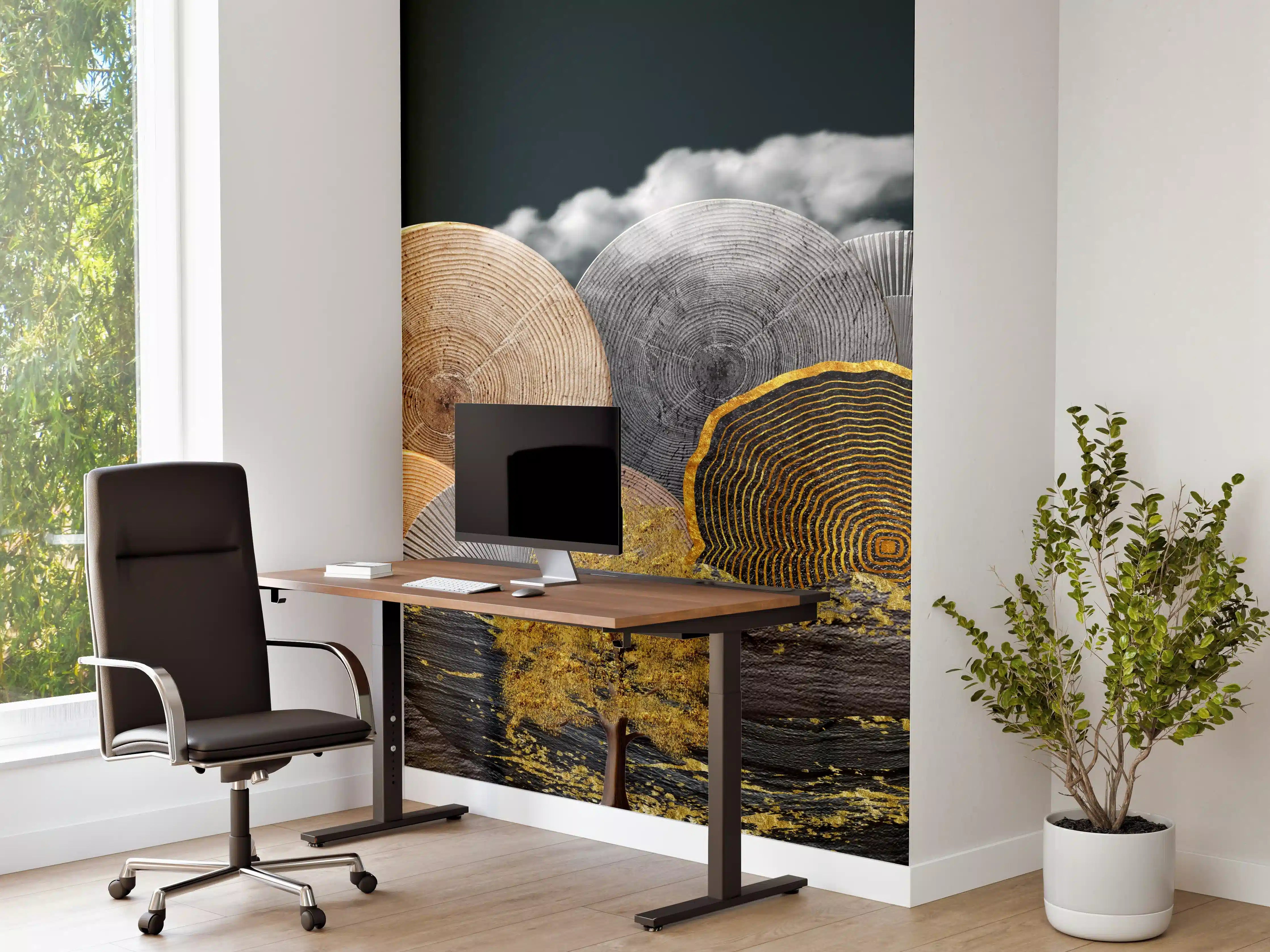 Büro Wandgestaltung - Abstraktes Landschaftsmuster - Nächtlich