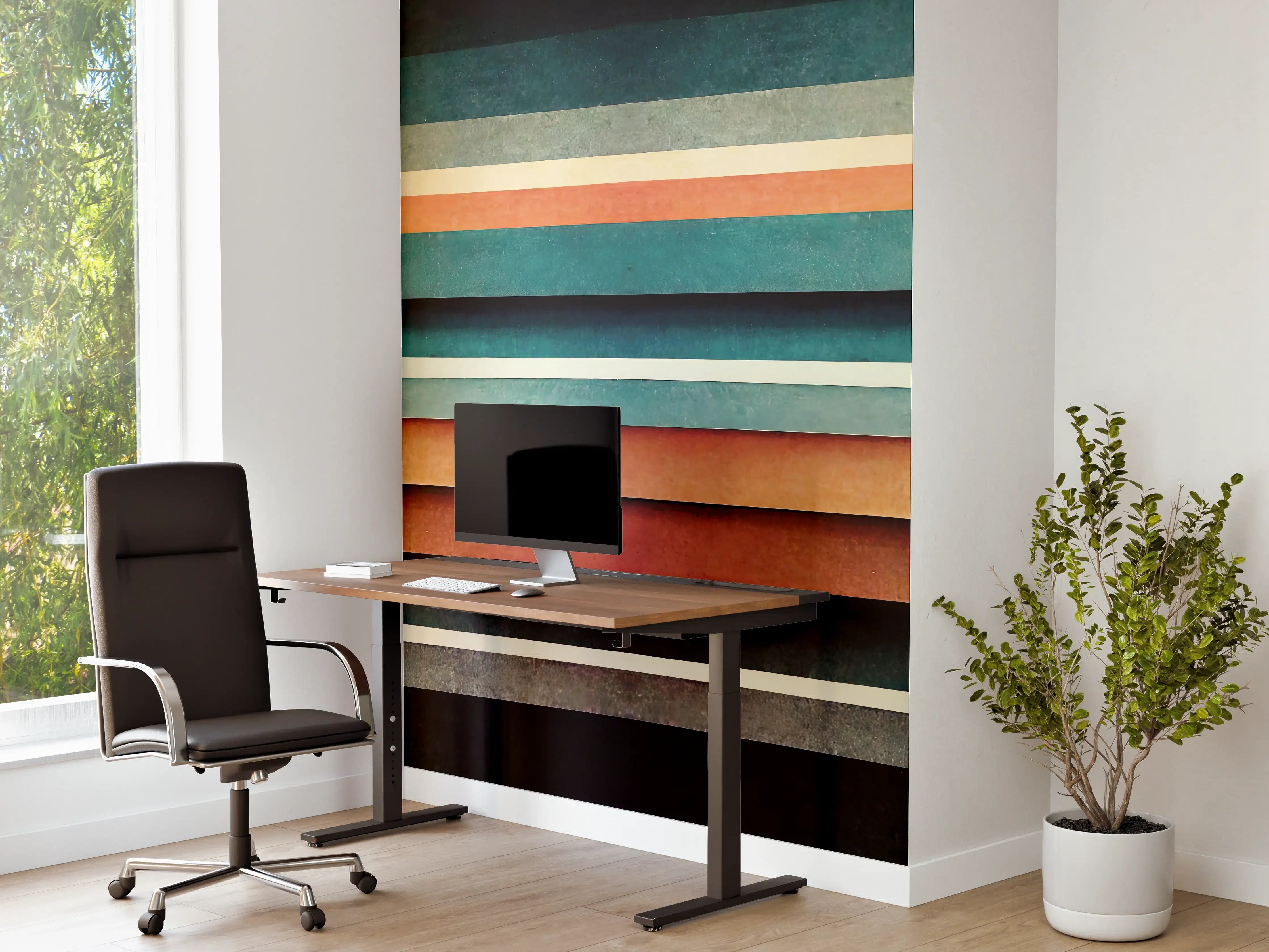 Büro Wandgestaltung - Abstraktes Linien Panorama