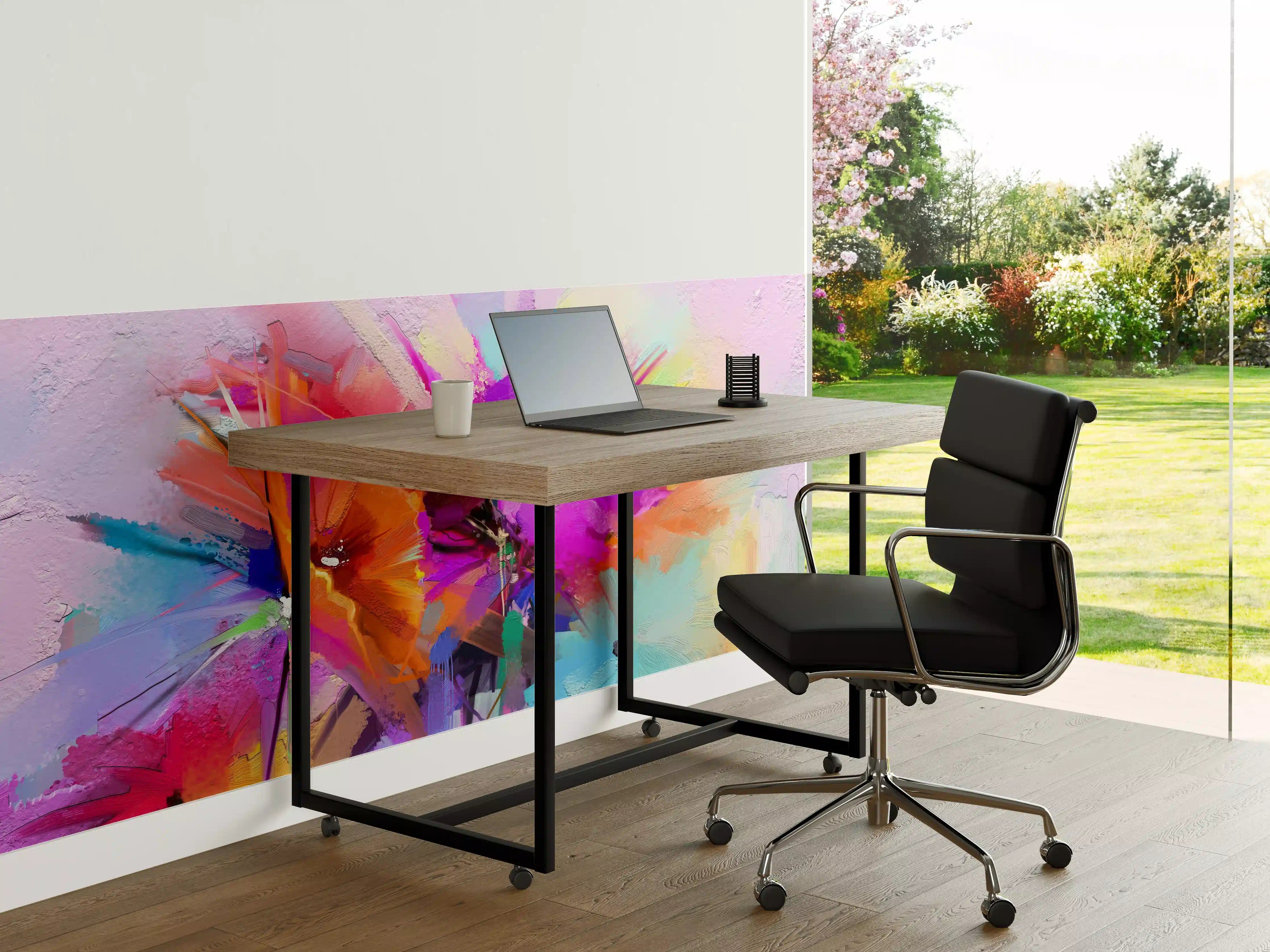 Büro Wandgestaltung - Abstraktes Öl-Gemälde einer Frühlingsblume