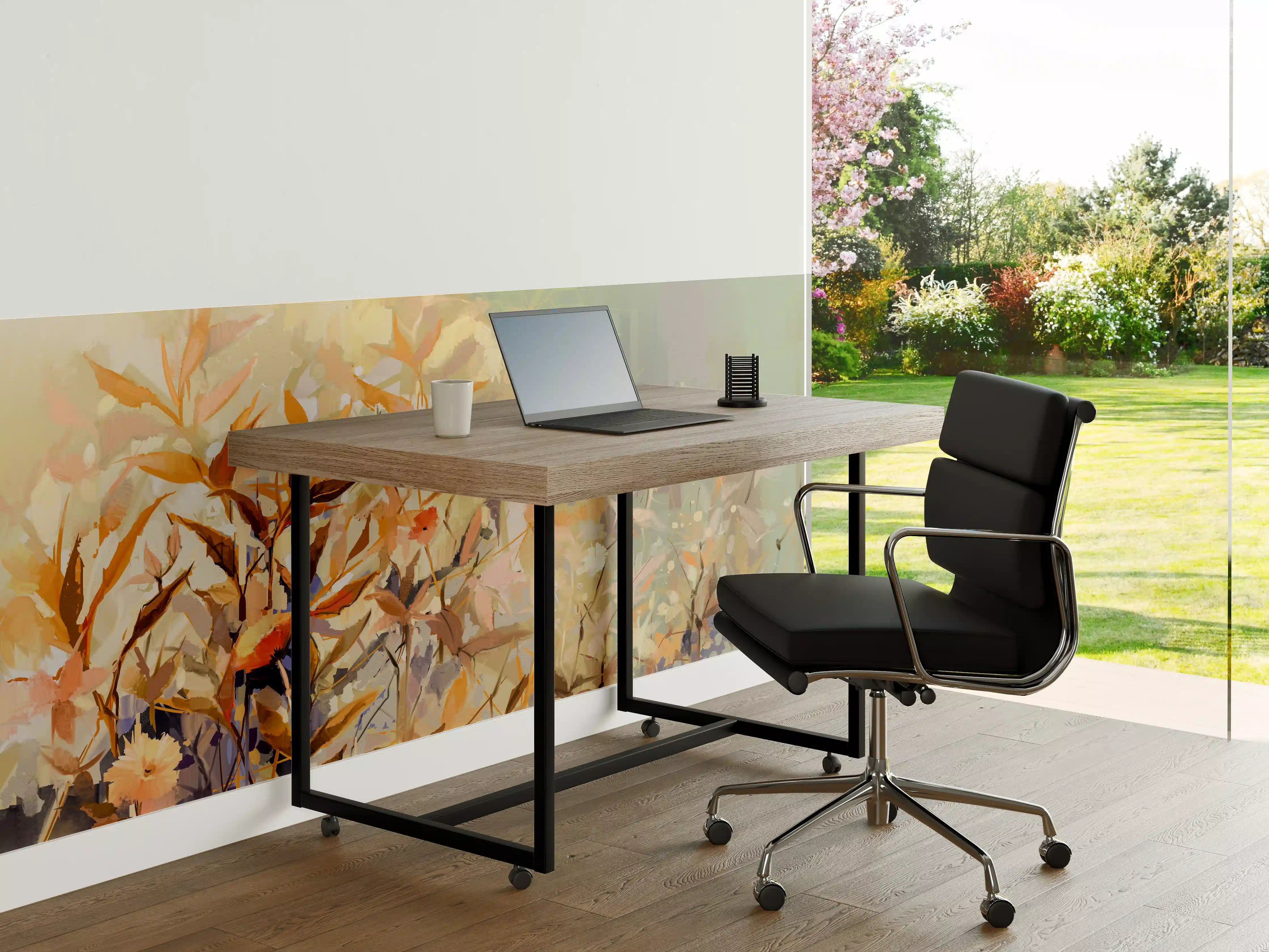 Büro Wandgestaltung - Abstraktes Ölgemälde von bunten Blumen
