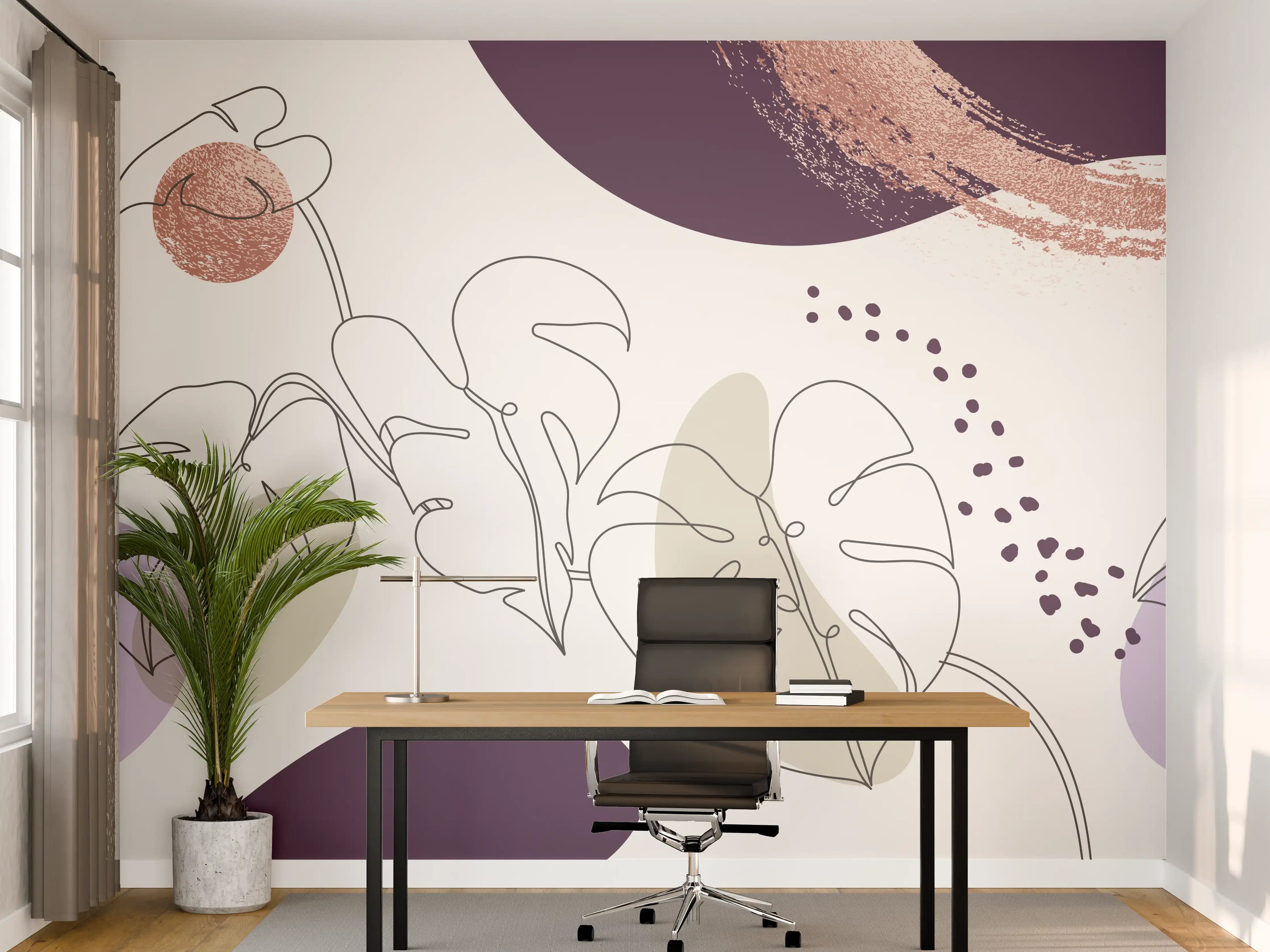 Büro Wandgestaltung - Abstraktes Pastellfarben-Design