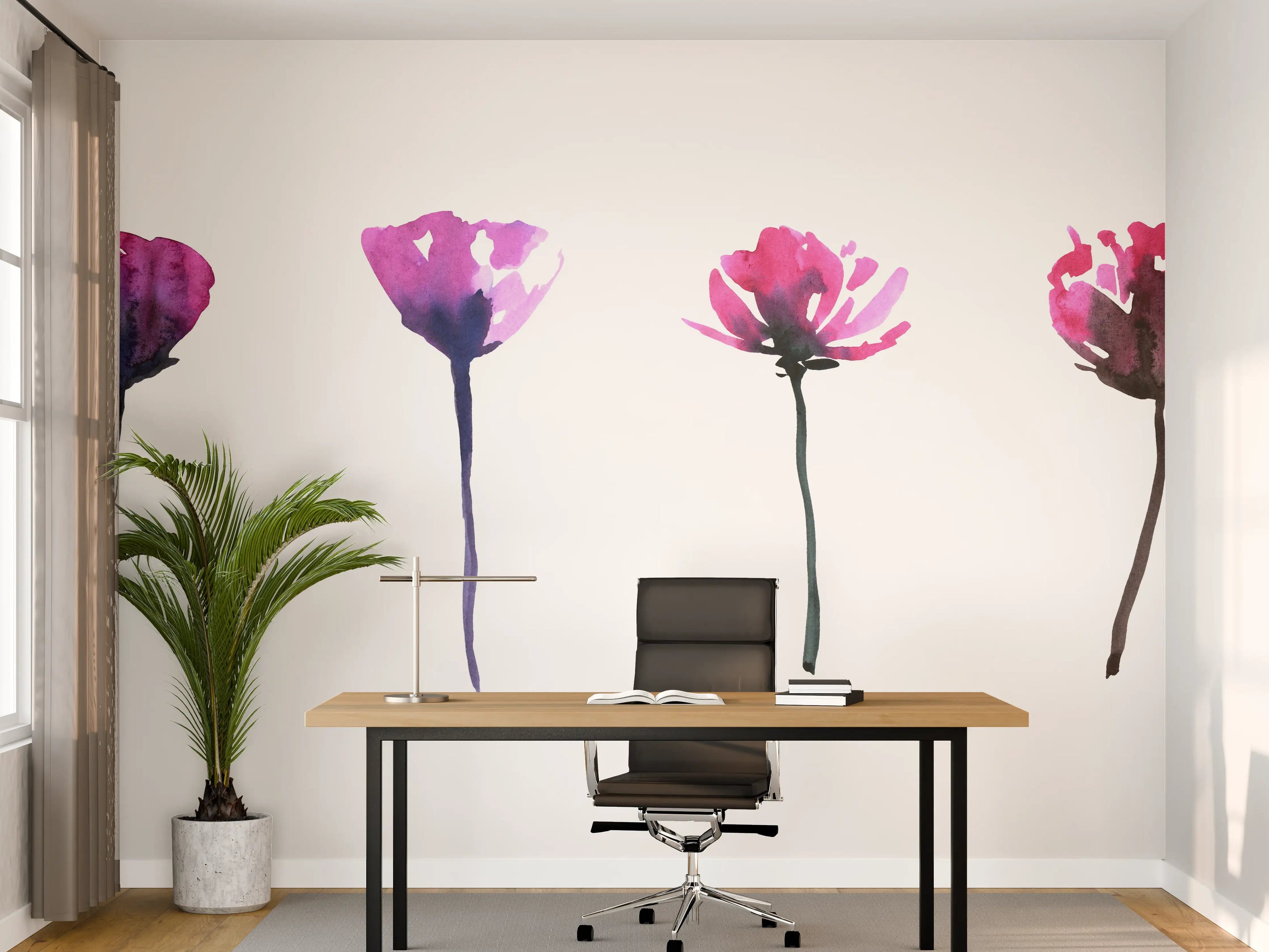 Büro Wandgestaltung - Abstraktes modernes Blumenset