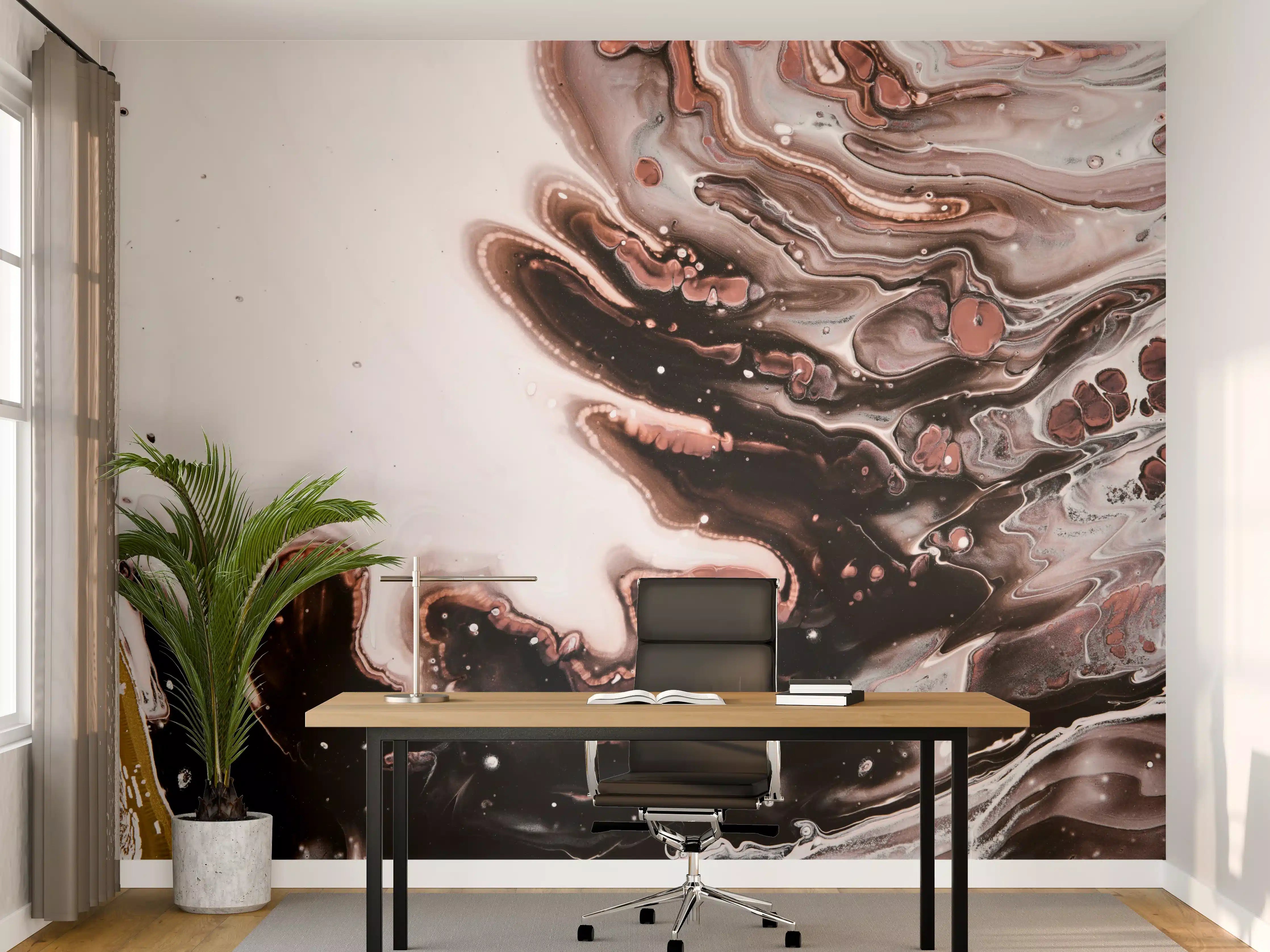 Büro Wandgestaltung - Acryl Flüssigkunst - Dunkle Farben