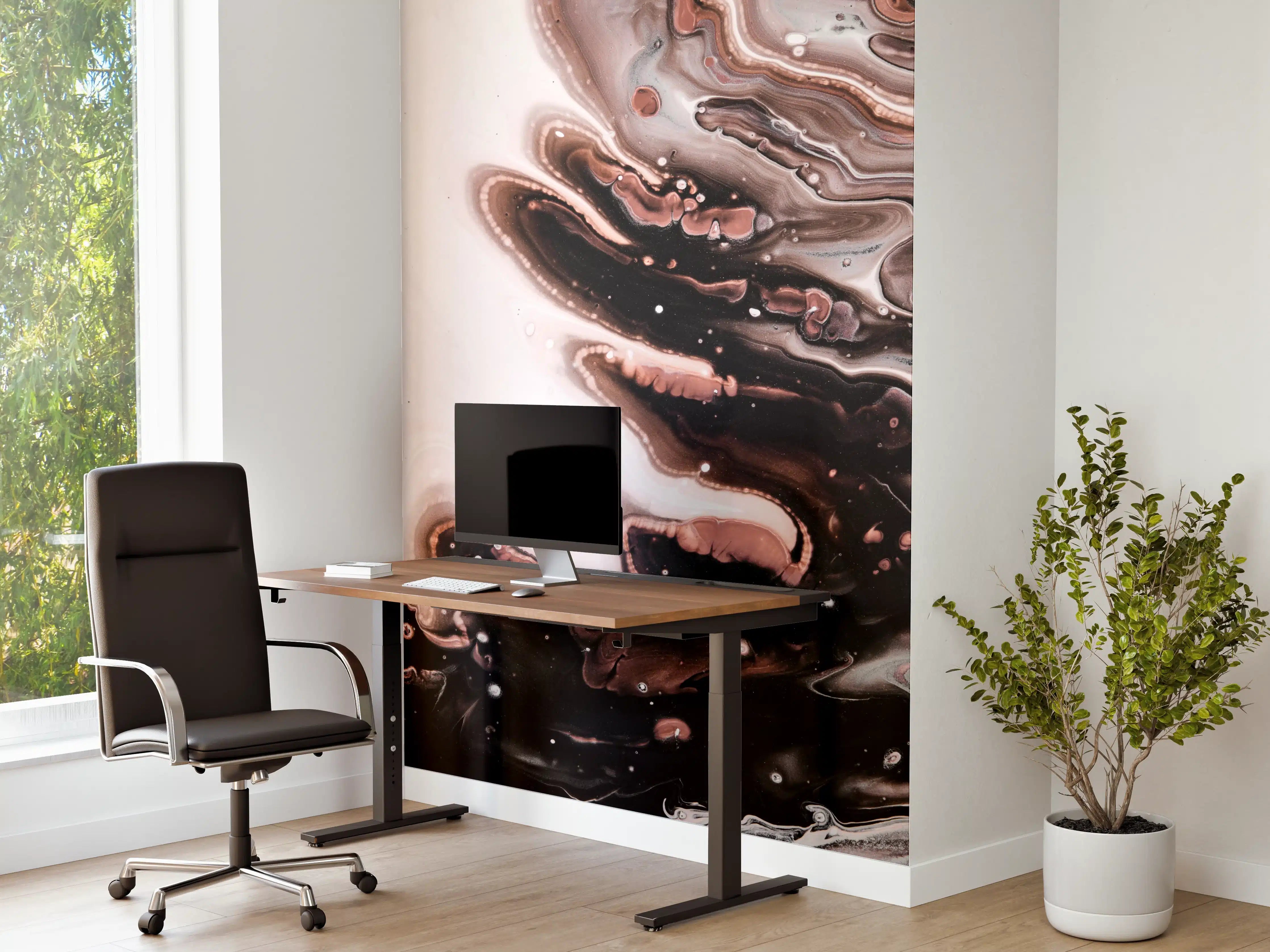 Büro Wandgestaltung - Acryl Flüssigkunst - Dunkle Farben