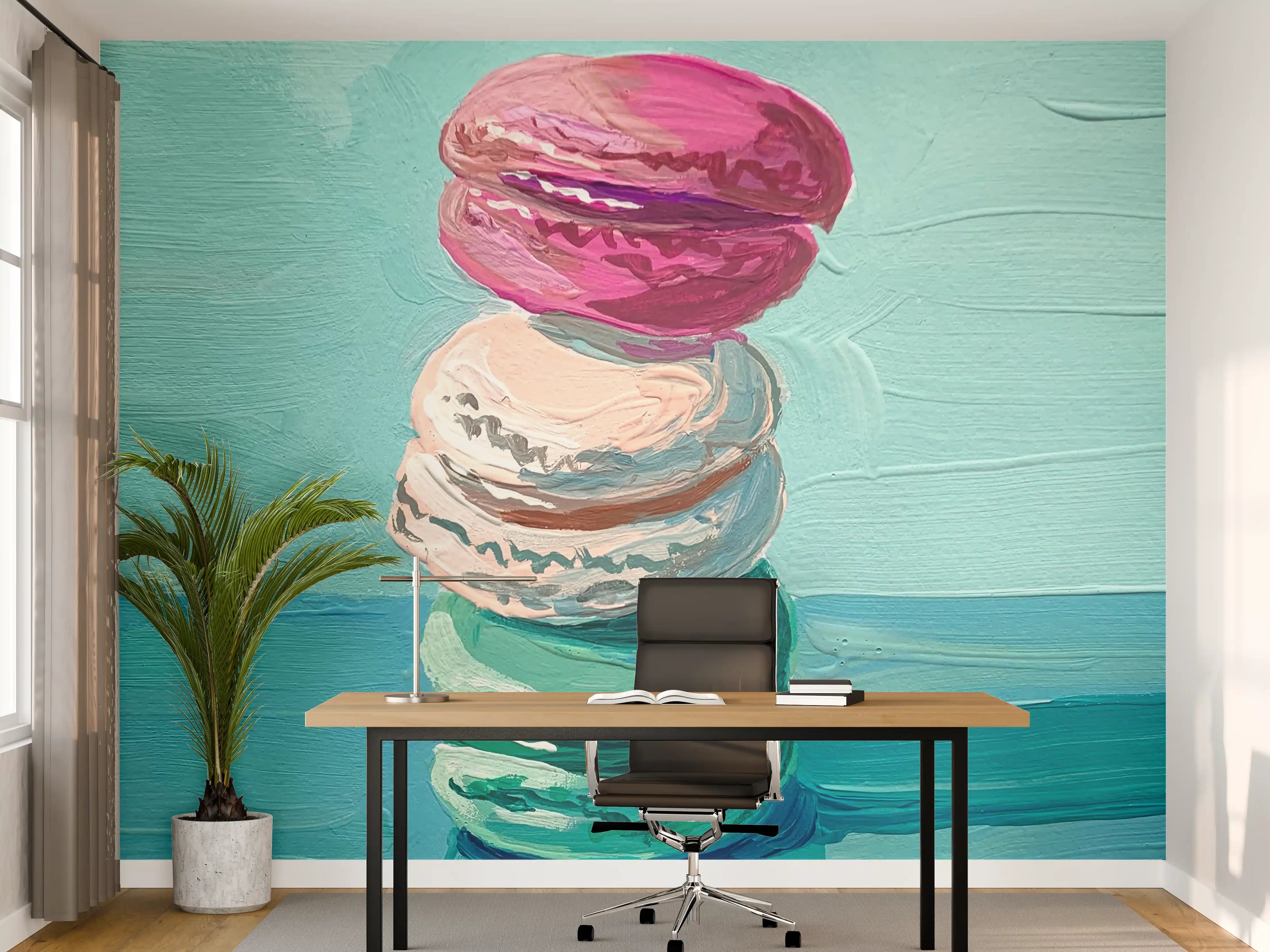 Büro Wandgestaltung - Acryl Macarons - Bunt