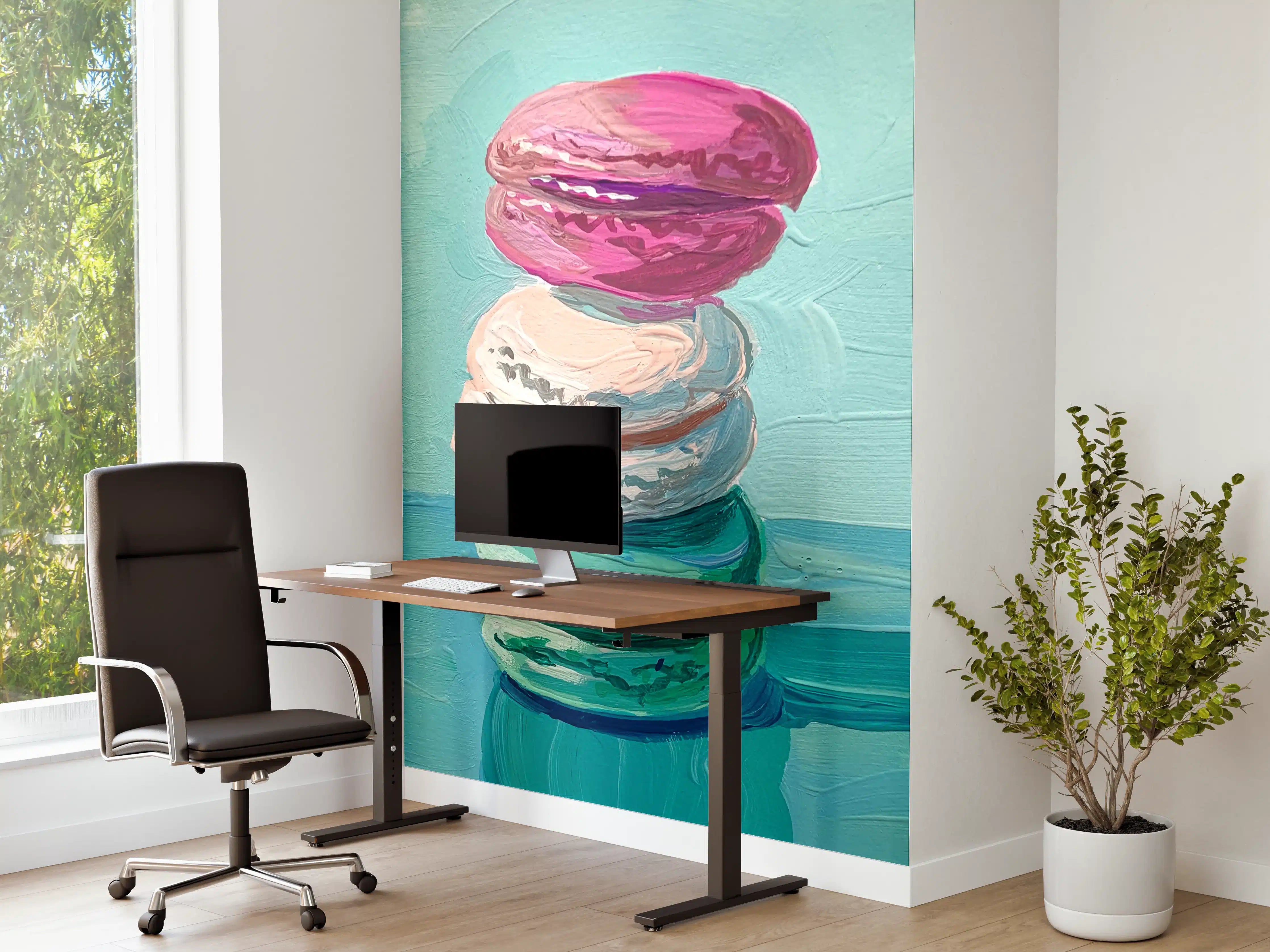 Büro Wandgestaltung - Acryl Macarons - Bunt