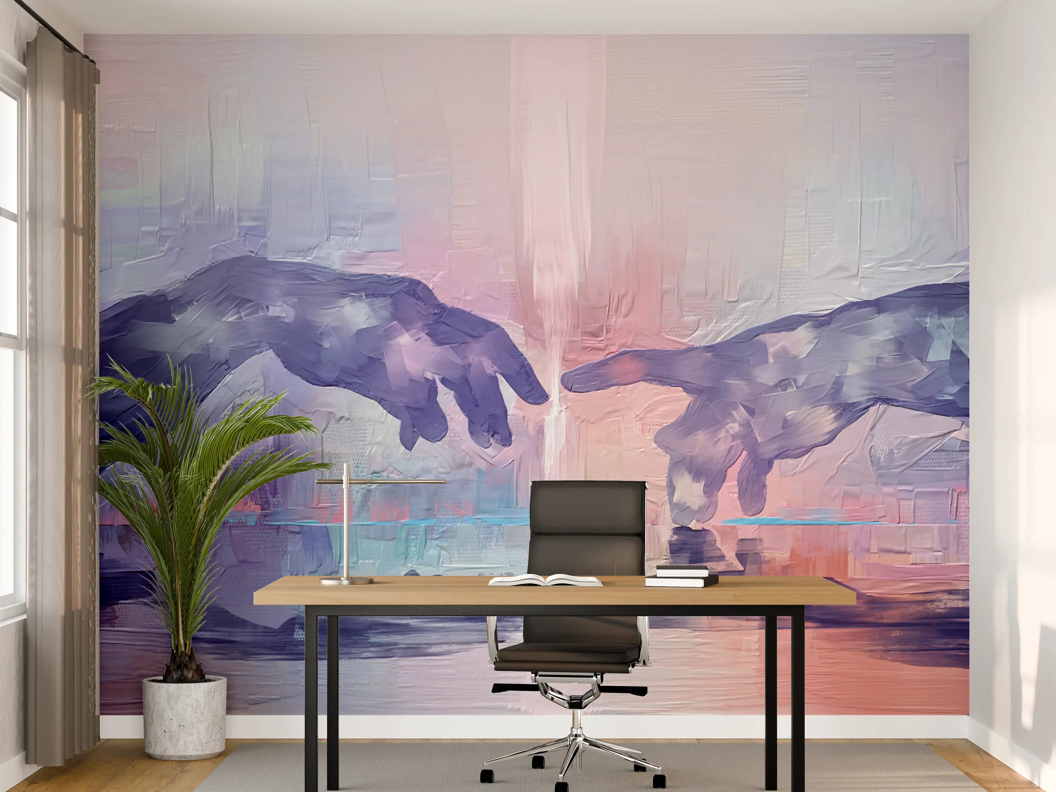 Büro Wandgestaltung - Acryl Malerei - Zwei Hände