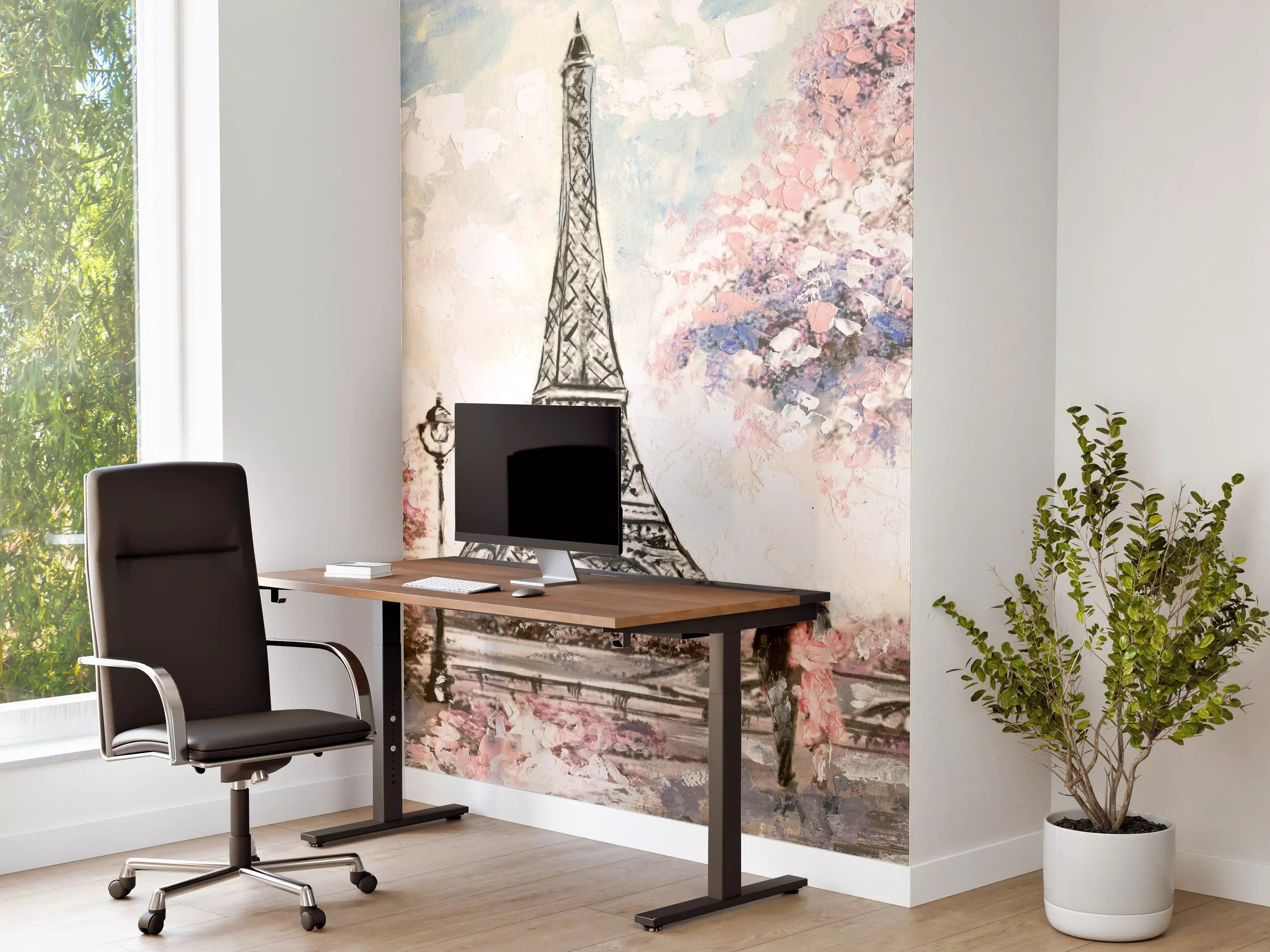 Büro Wandgestaltung - Acrylgemälde eines Paares in Paris