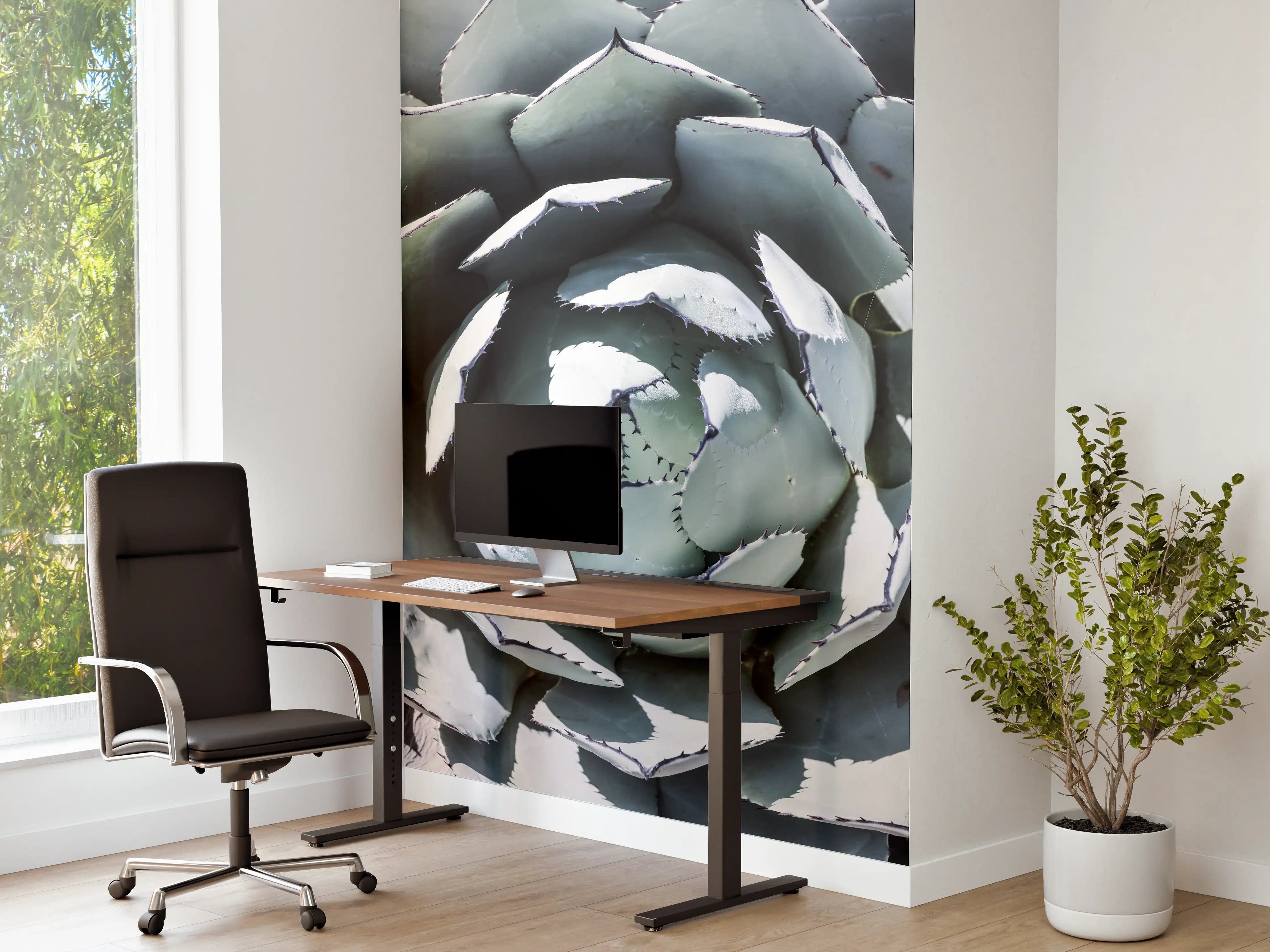 Büro Wandgestaltung - Agave-Blatt Muster