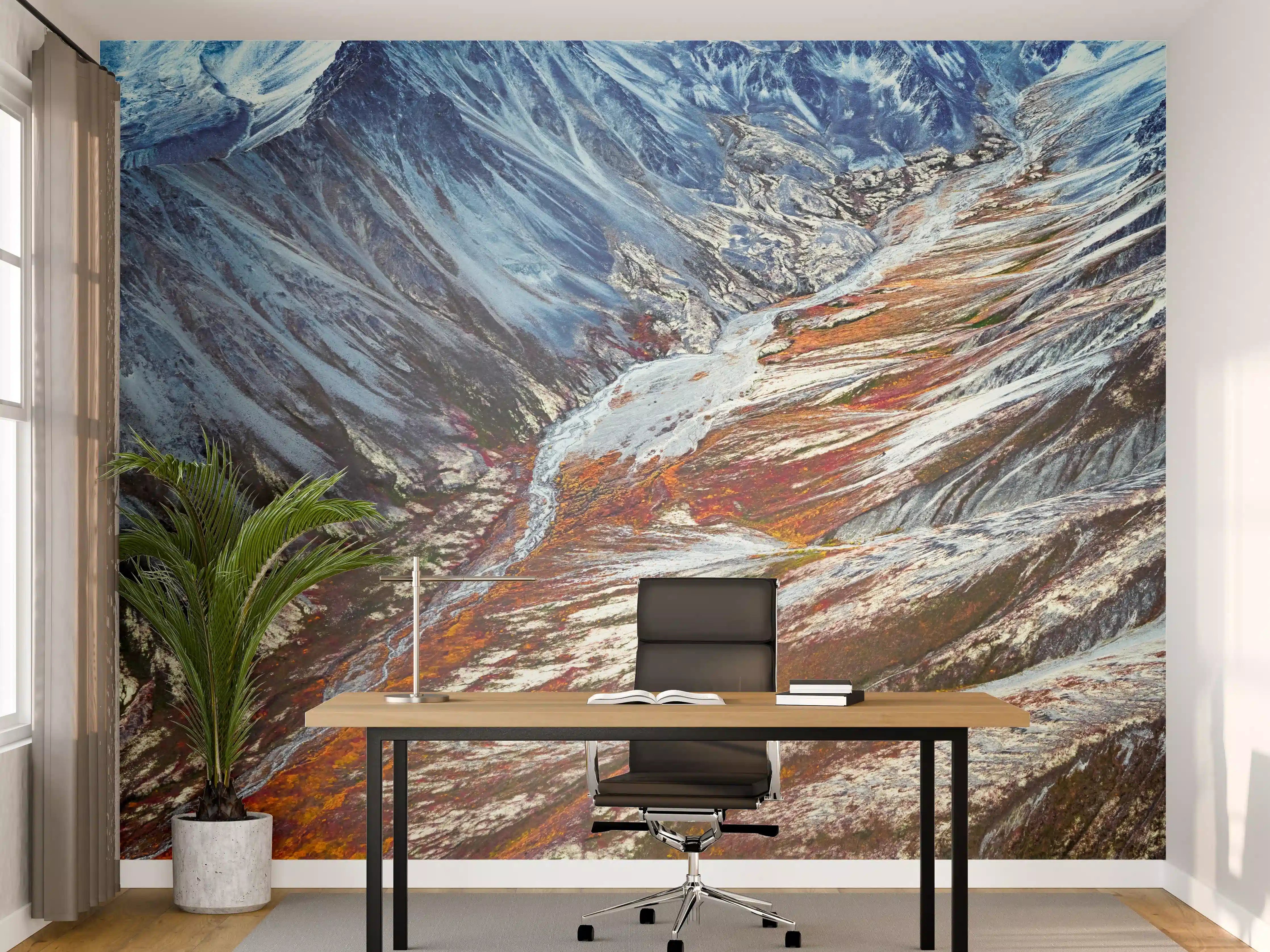 Büro Wandgestaltung - Alaskas Winter Berge Abstrakt