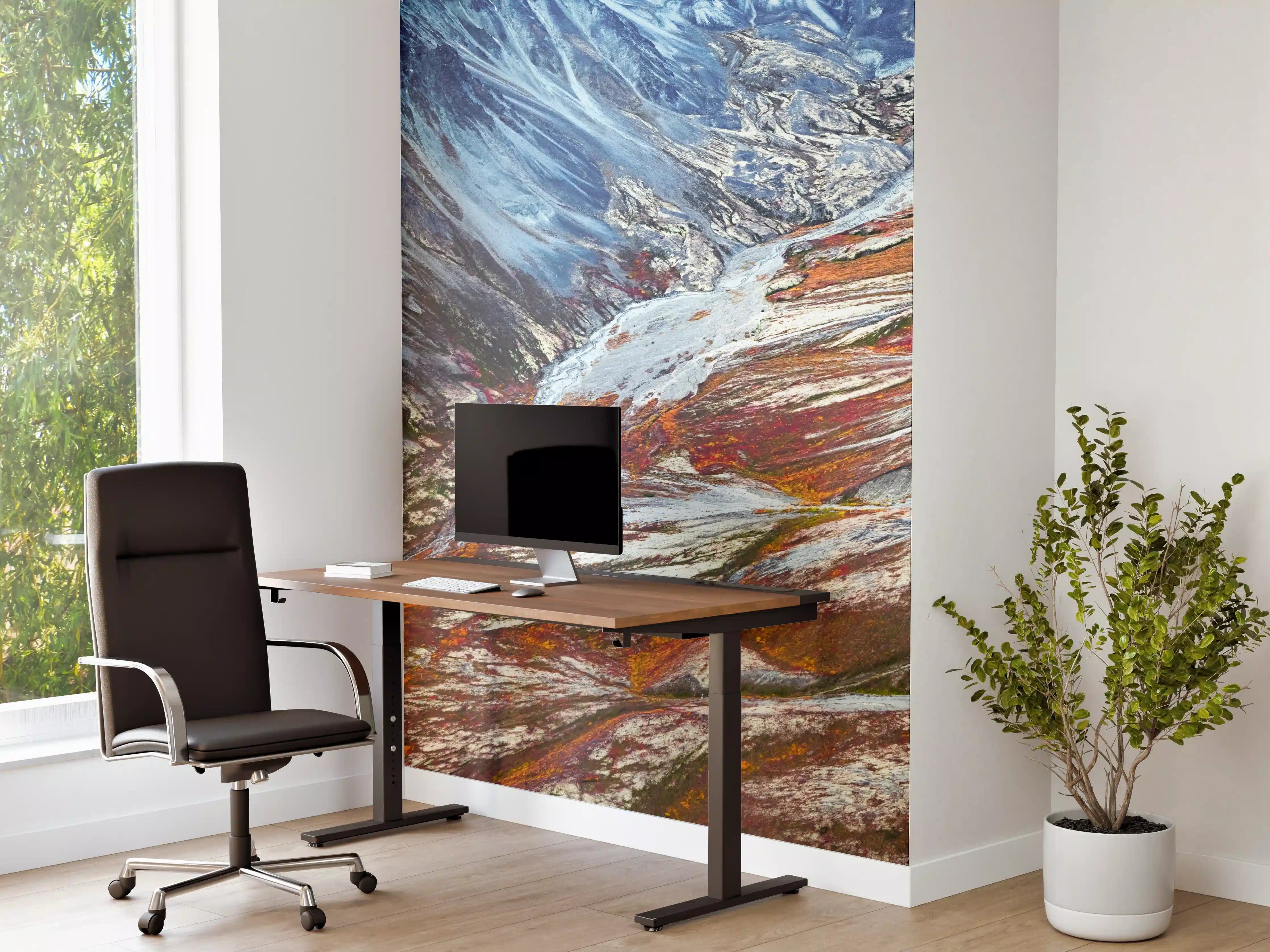 Büro Wandgestaltung - Alaskas Winter Berge Abstrakt
