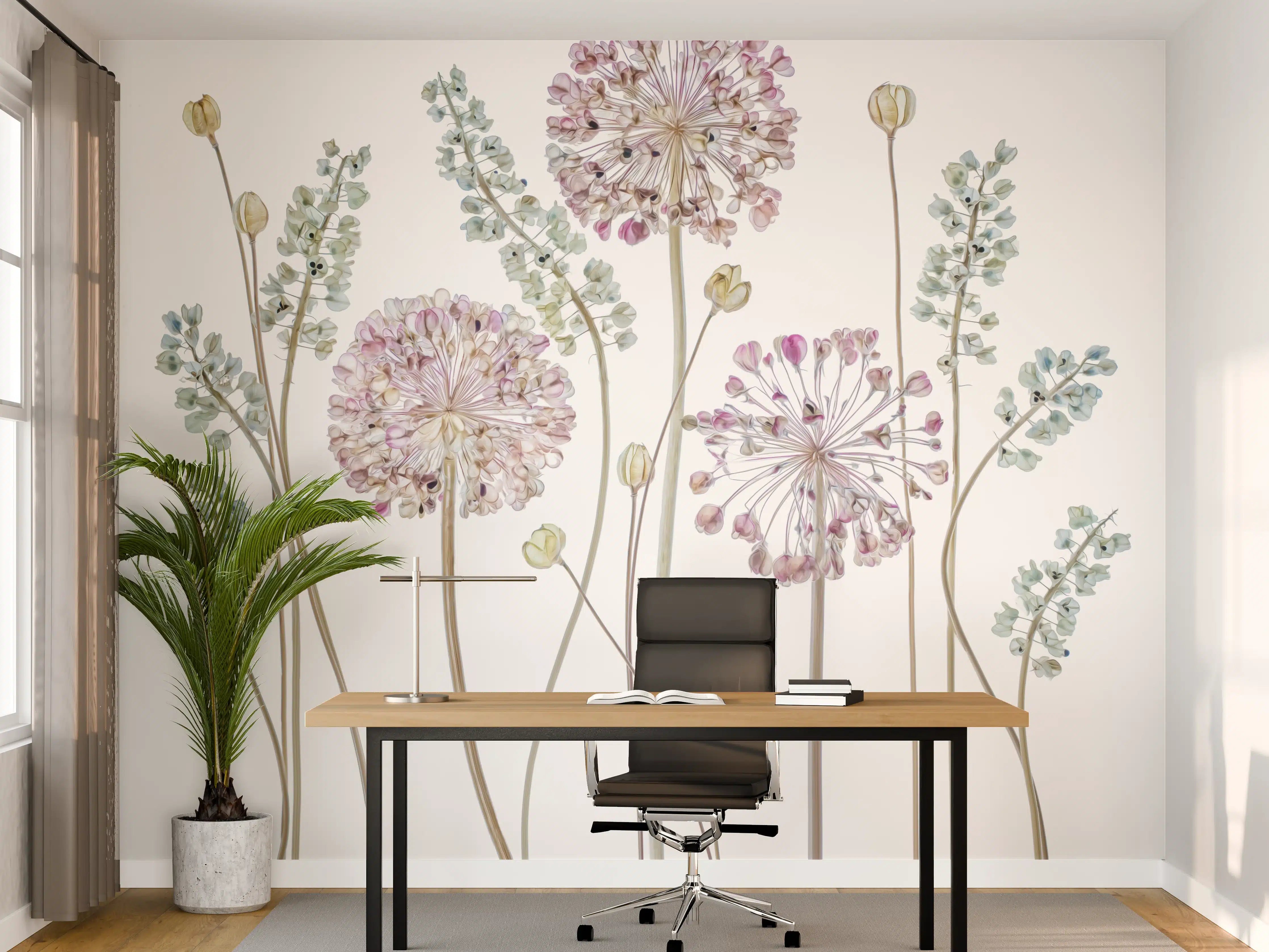 Büro Wandgestaltung - Allium Pflanzen - Floral