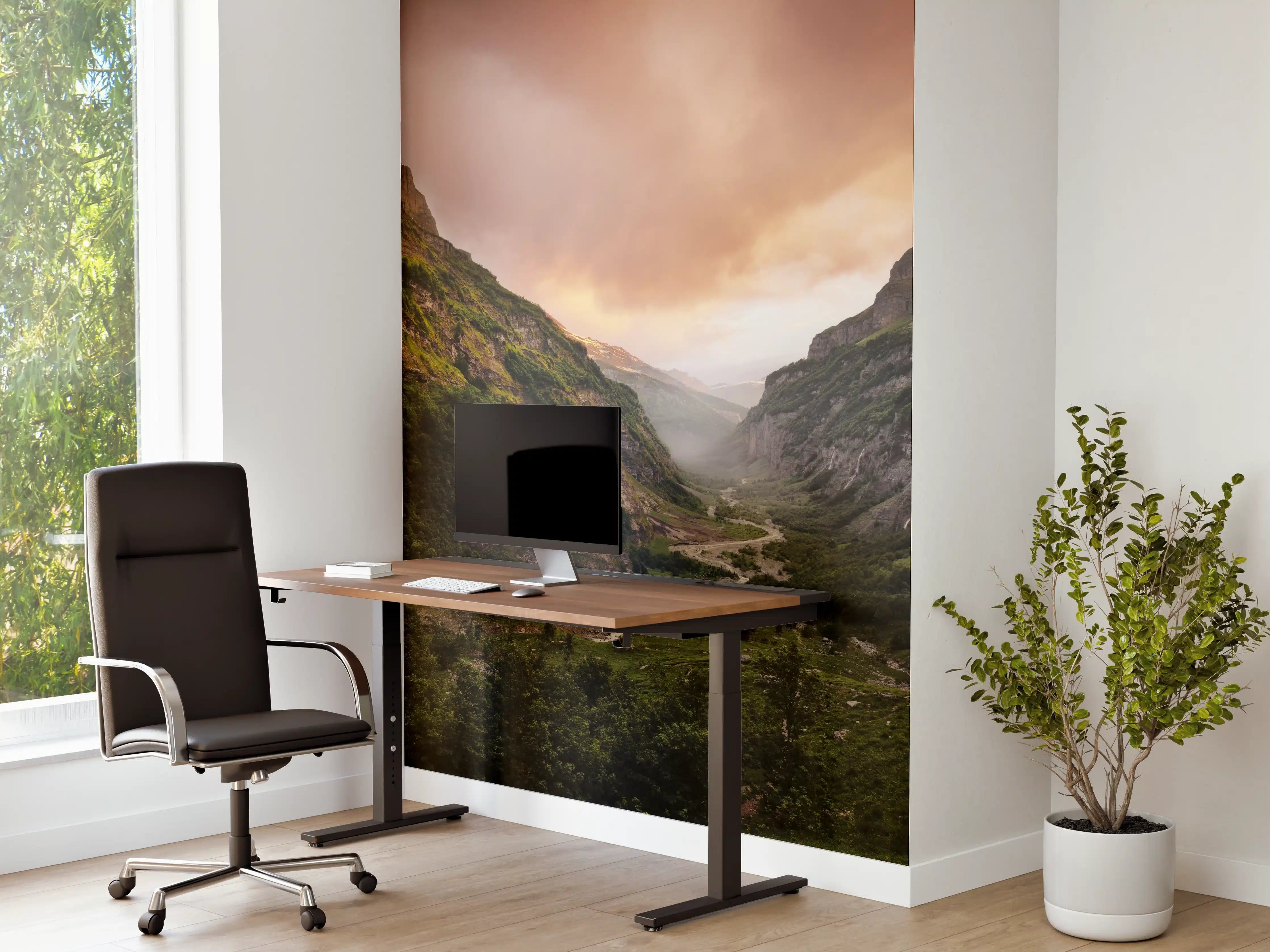 Büro Wandgestaltung - Alpen Bergsonnenuntergang