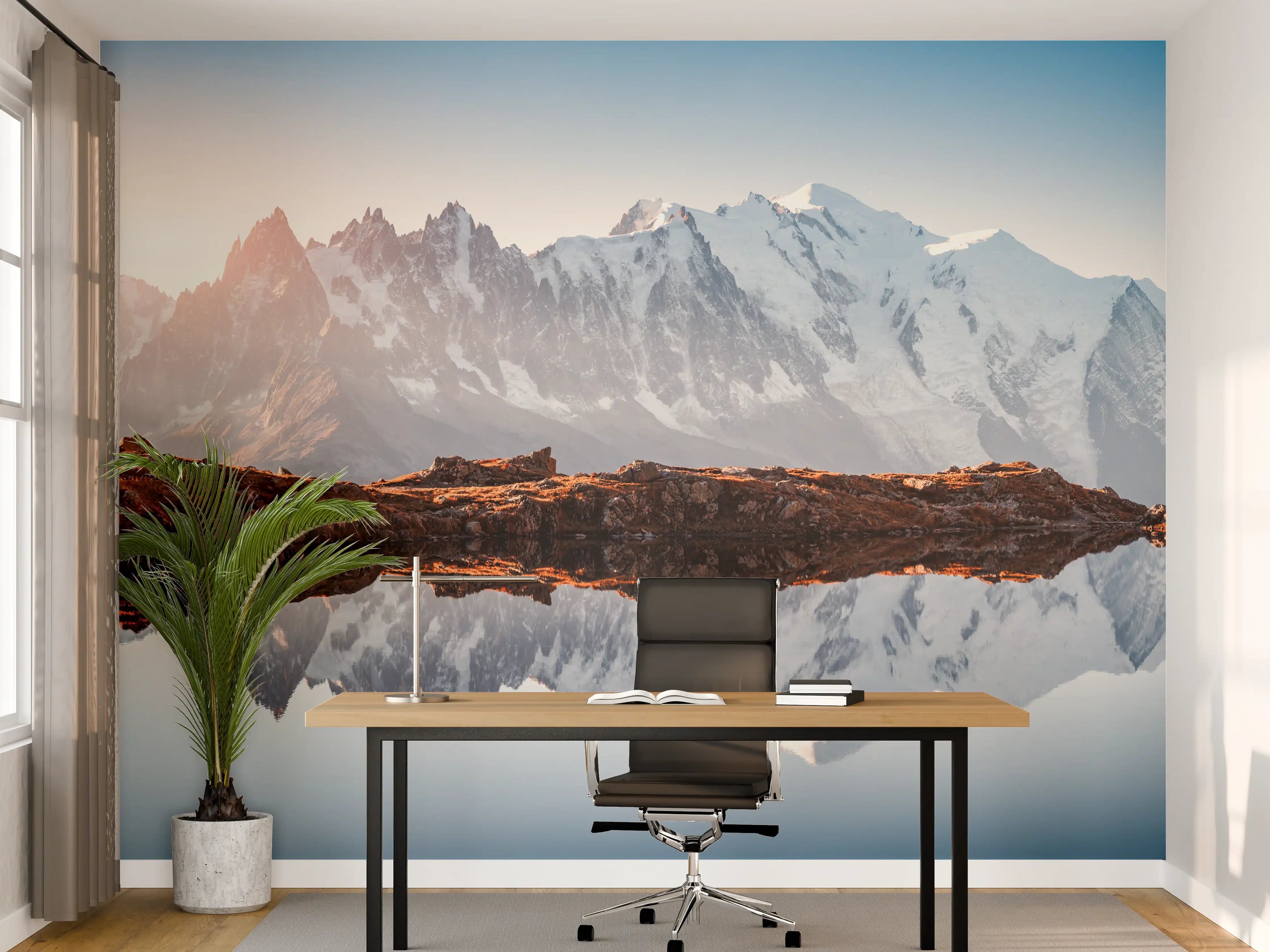 Büro Wandgestaltung - Alpen Panorama am Lac Blanc